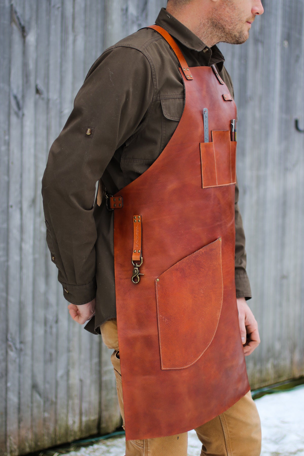 Custom Italian Leather Jeweler's Apron