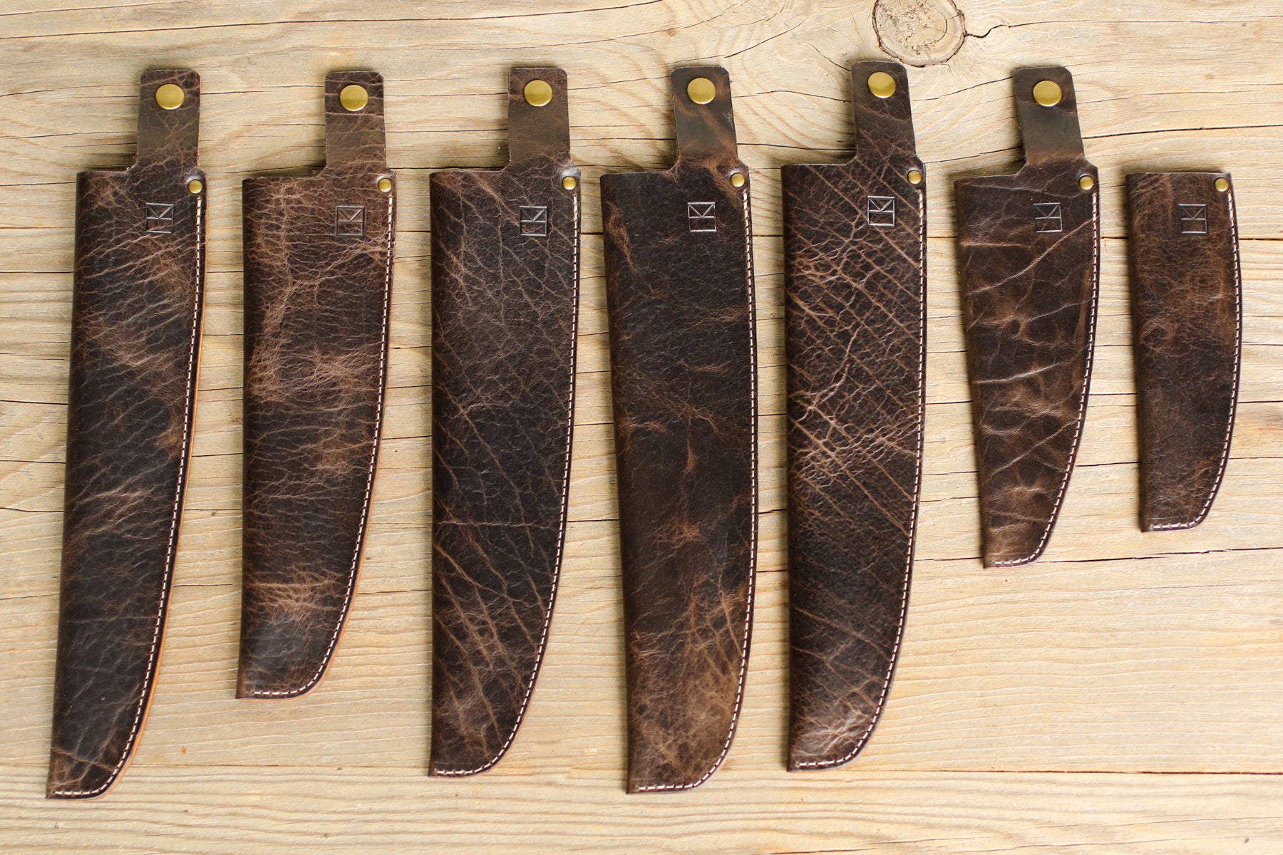 Custom Bison Leather Knife Sheaths