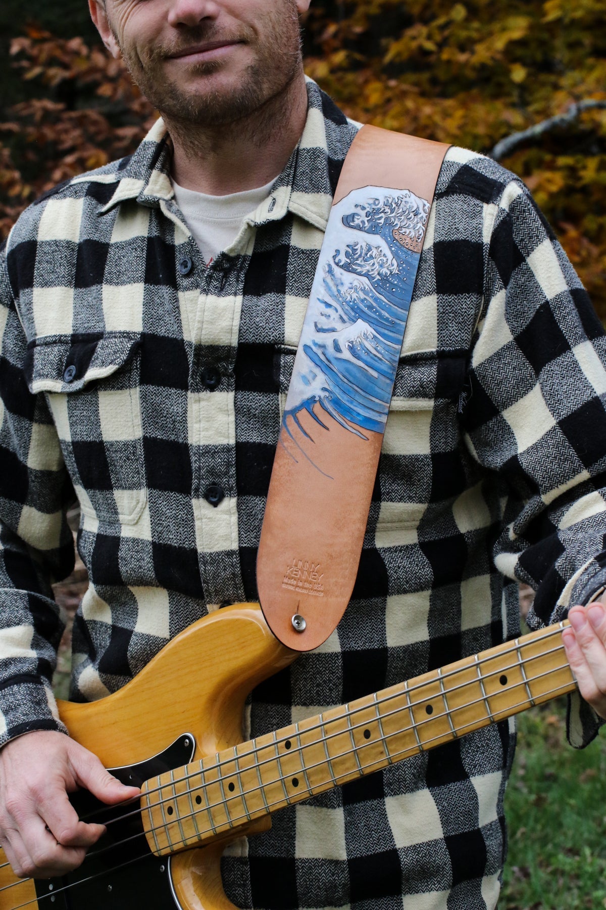 Japanese wave custom guitar strap