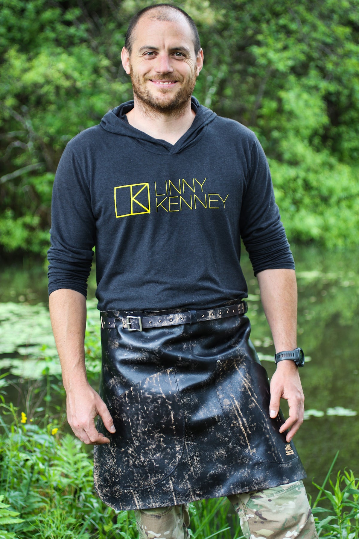 badass leather hald apron