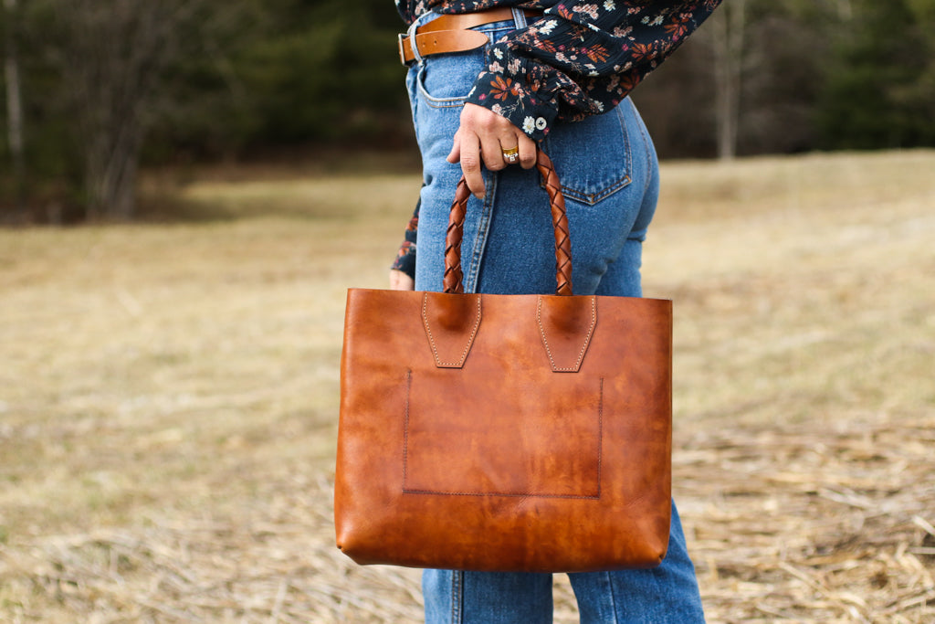 Braided Handle Diana Tote in Timber (Made to Order)