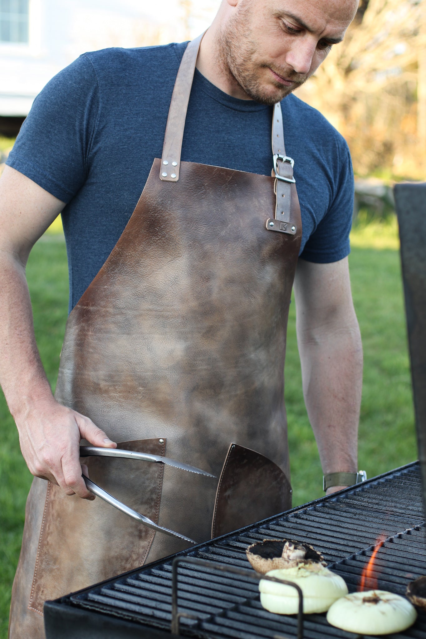 Italian leather apron by Linny Kenney