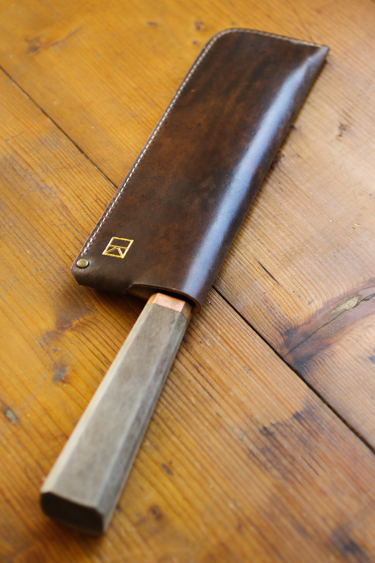 Walnut Italian Leather Knife Sheath | Linny Kenney