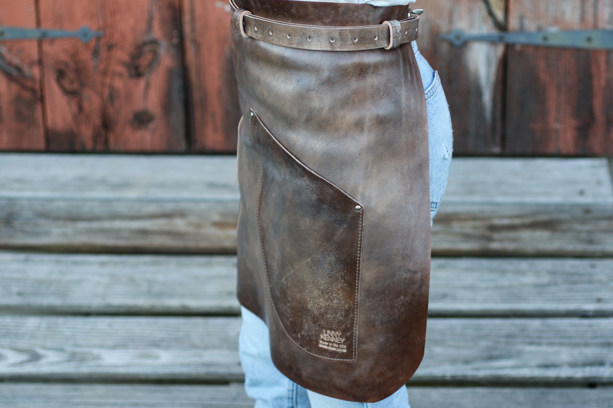 Leather half apron made in USA
