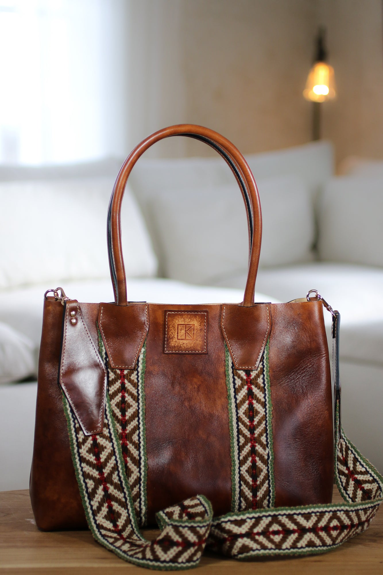 Leather and Wool Tote