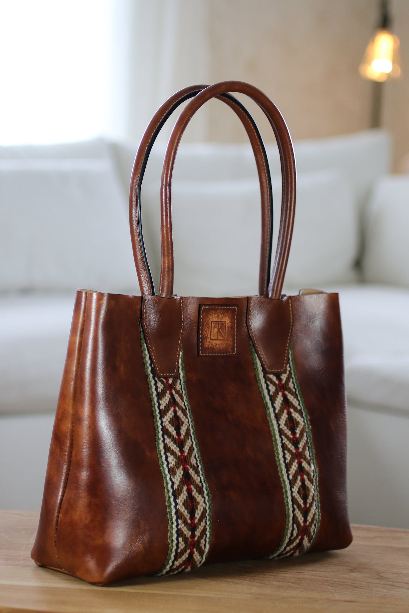 Leather and Wool Tote