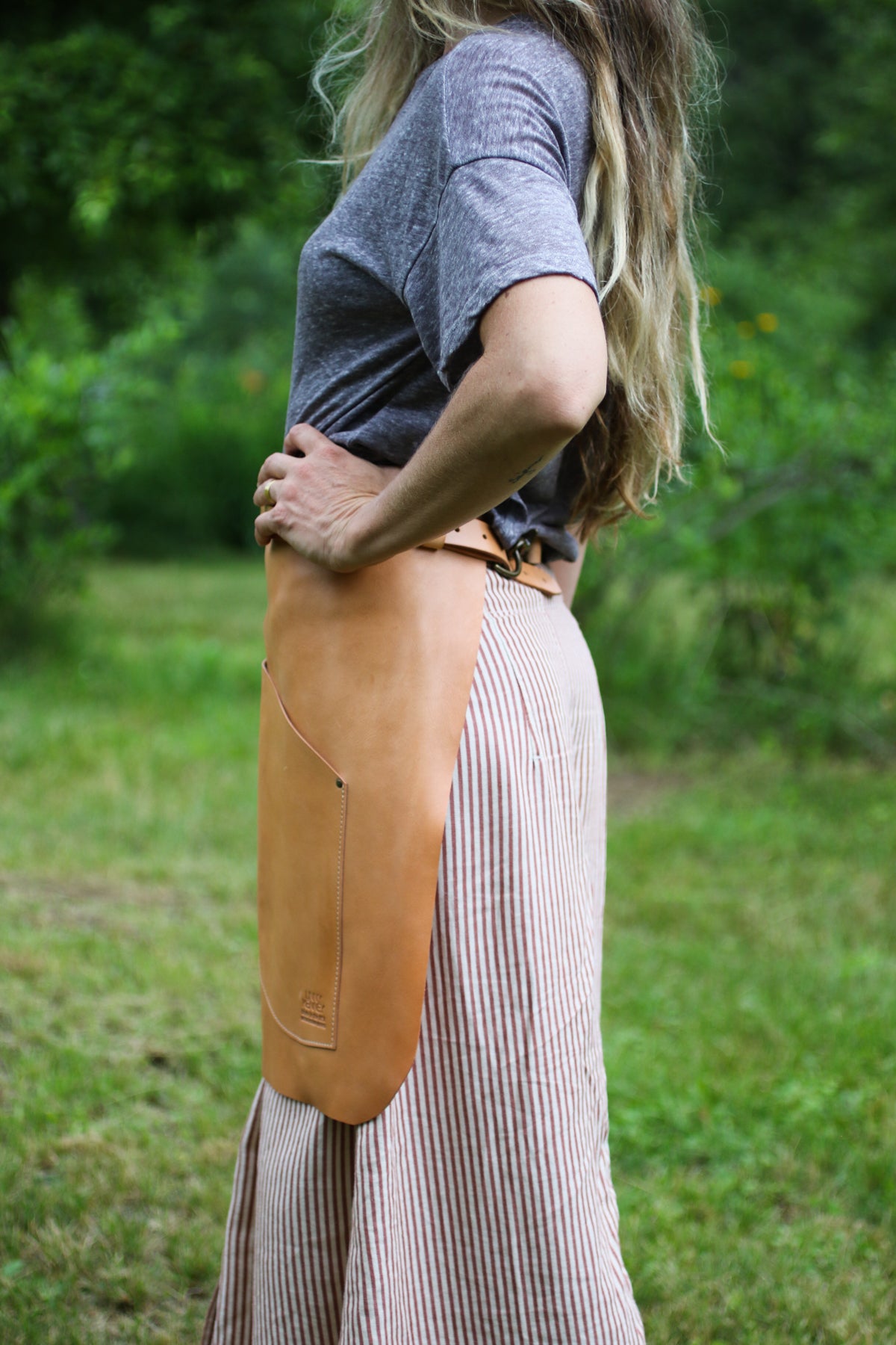 Italian leather half apron