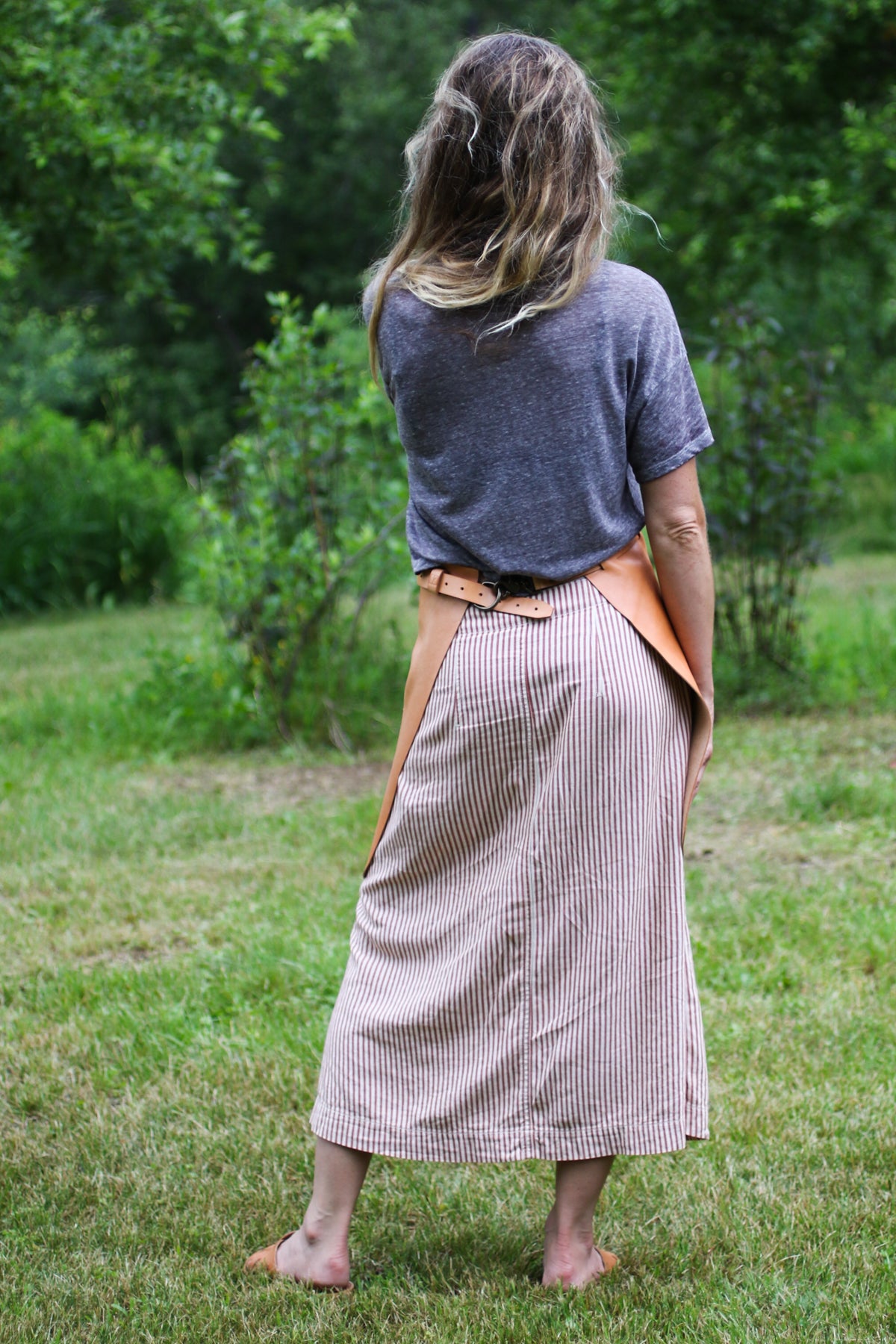 Italian leather half apron