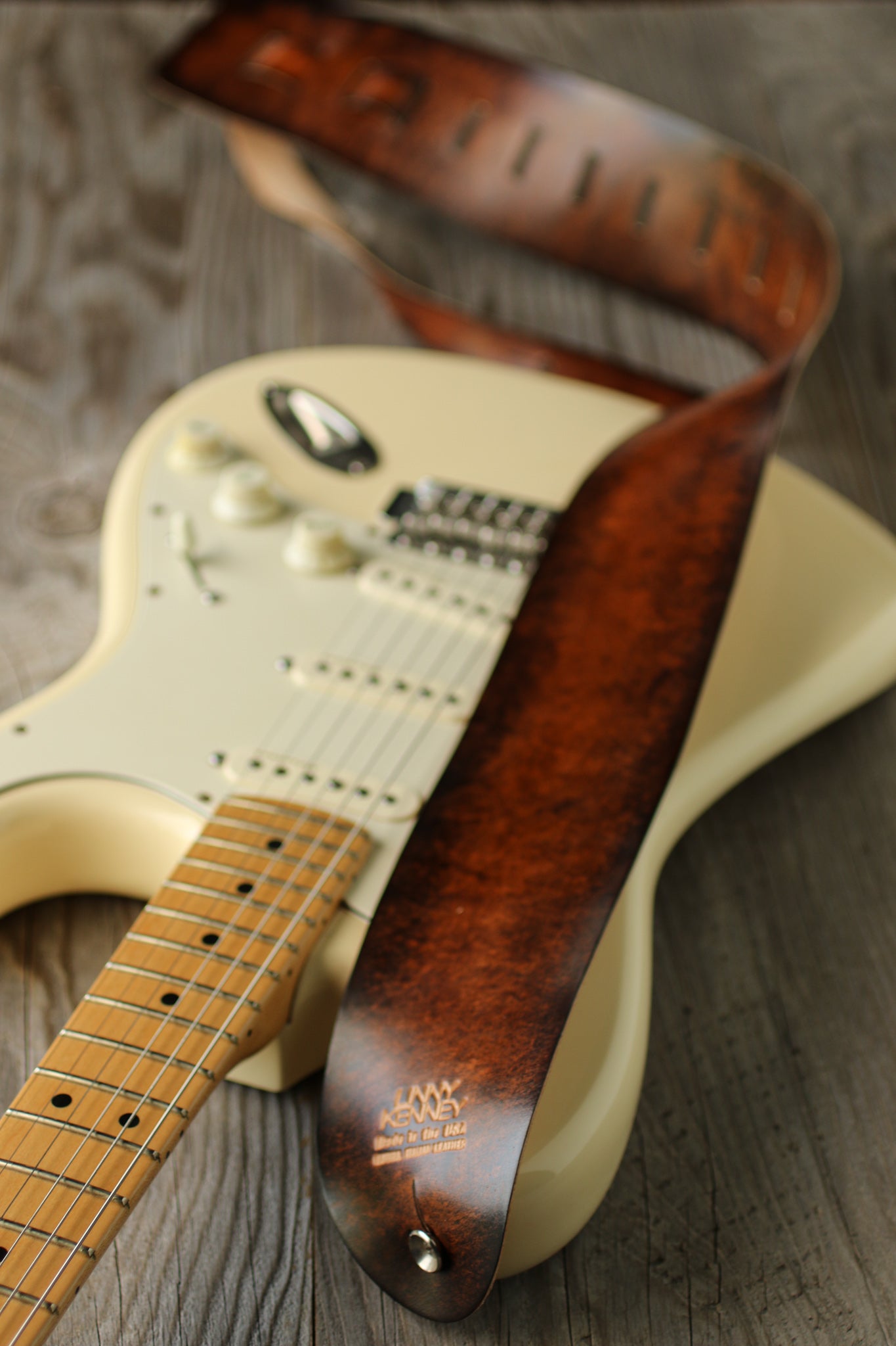 Old Timber Stain Guitar Strap Wide