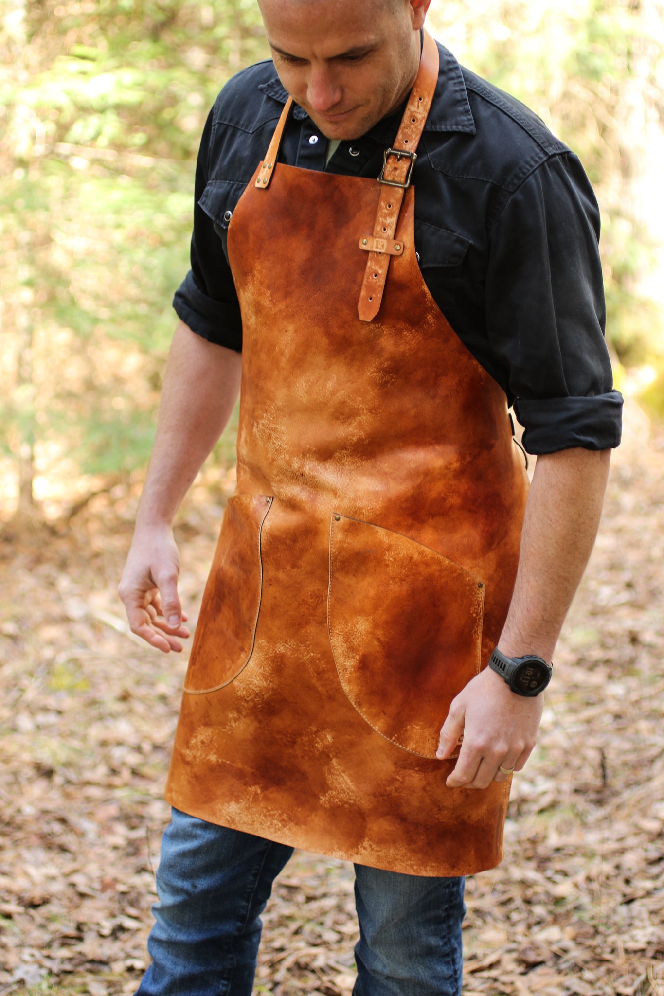 heavy-duty leather full apron
