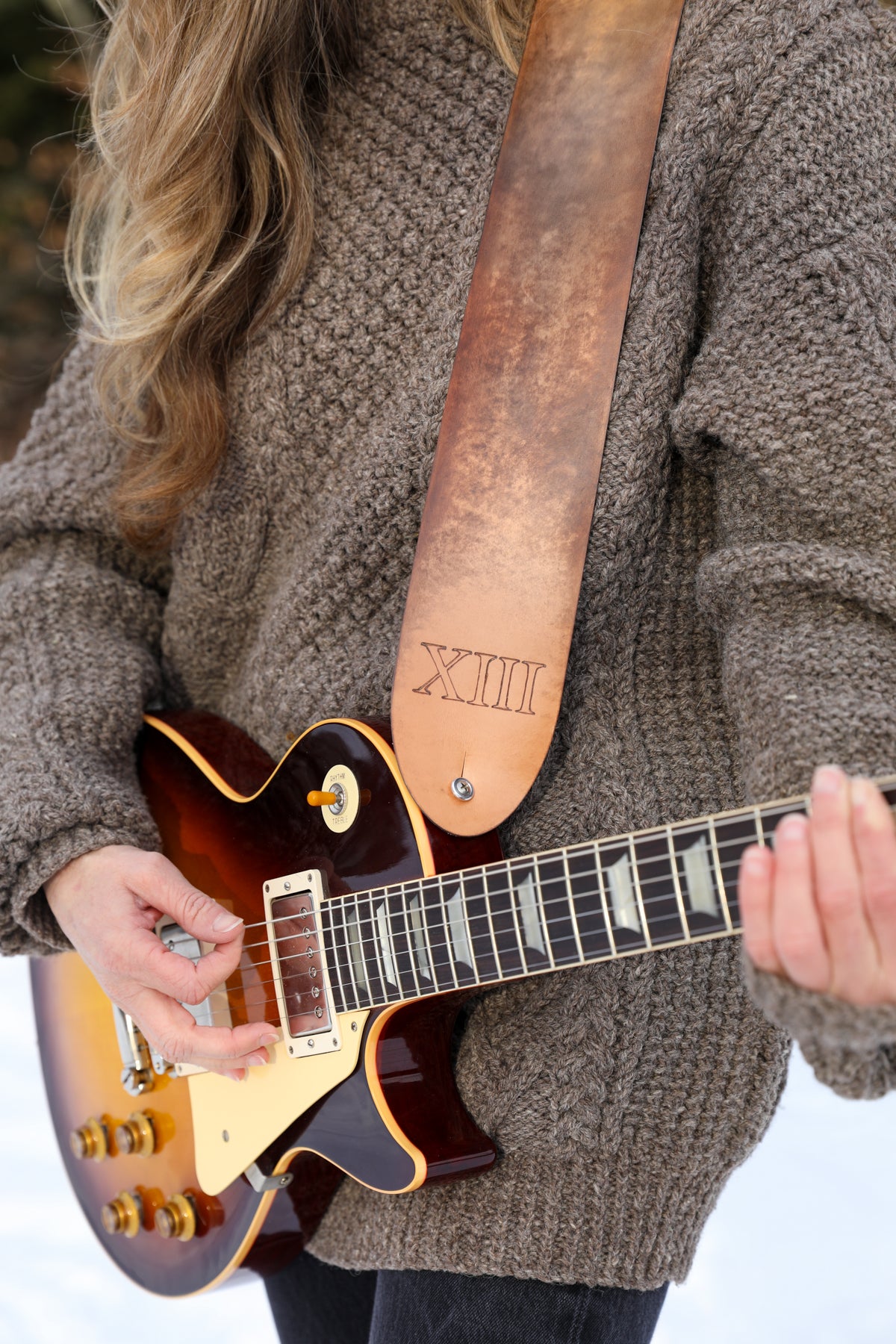 "13" Italian Leather Guitar Strap