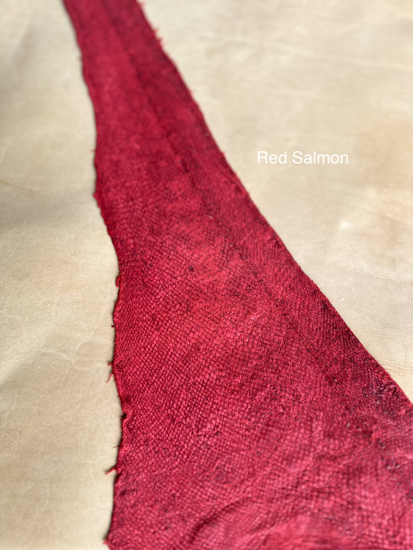 red salmon skin for clutch