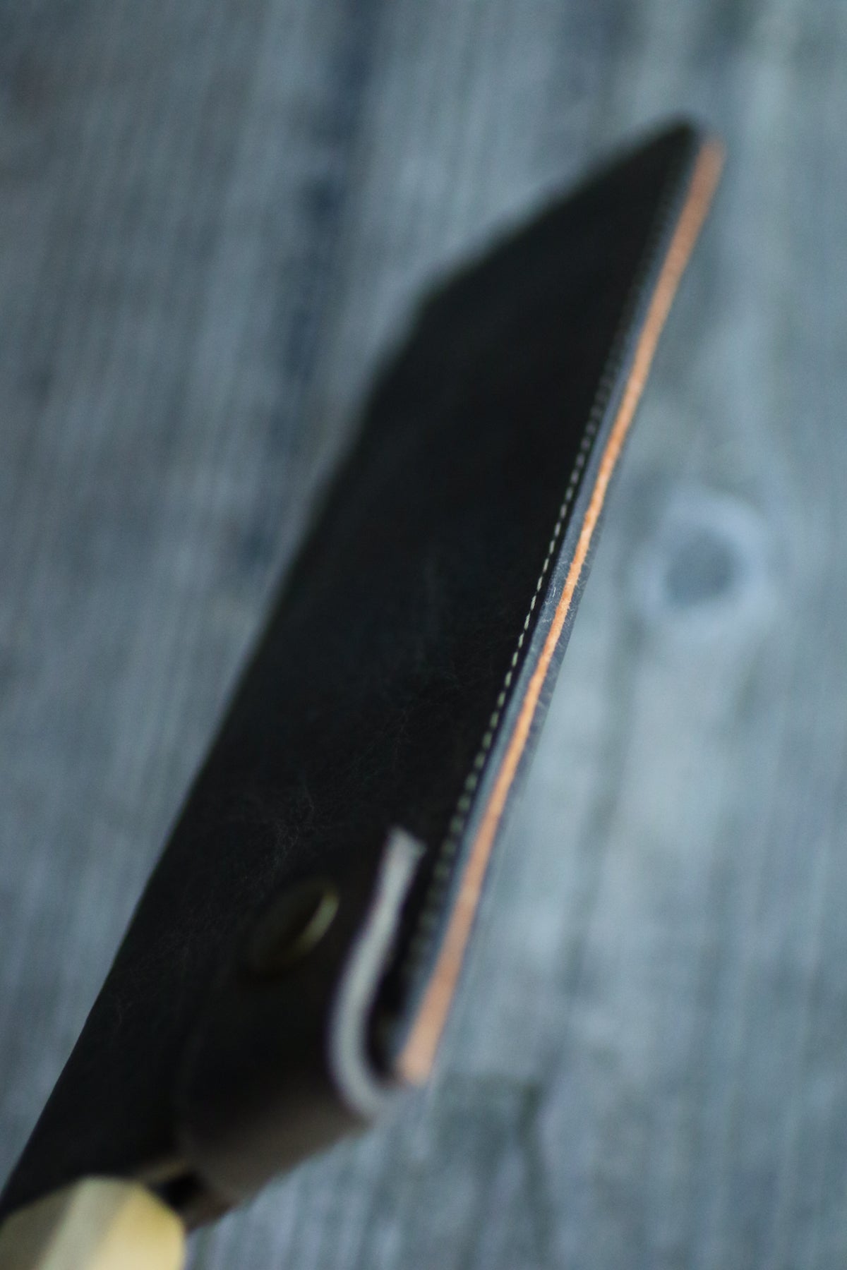 gray American Bison Leather Knife Sheath