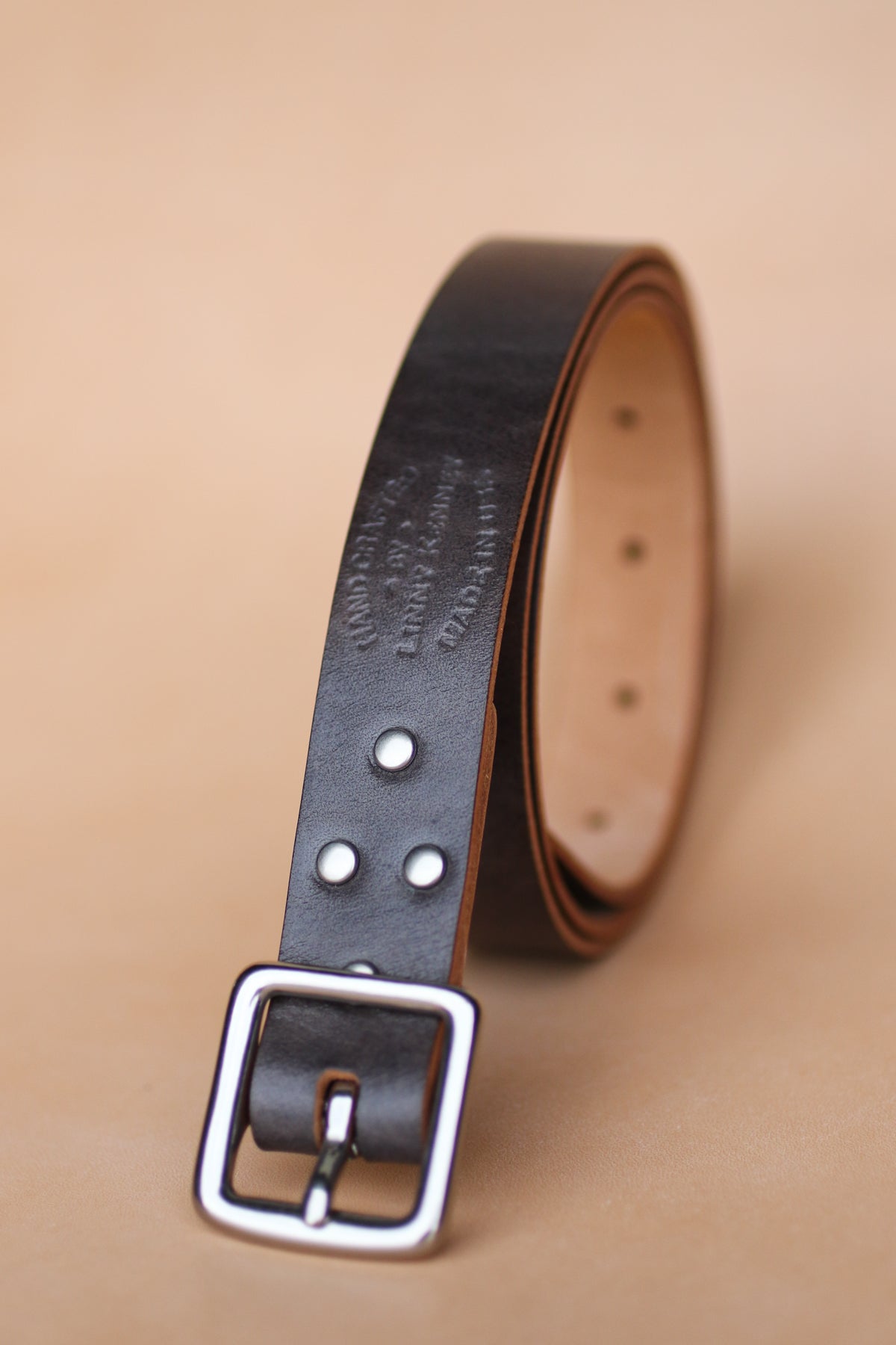 Grey Italian Leather one inch belt