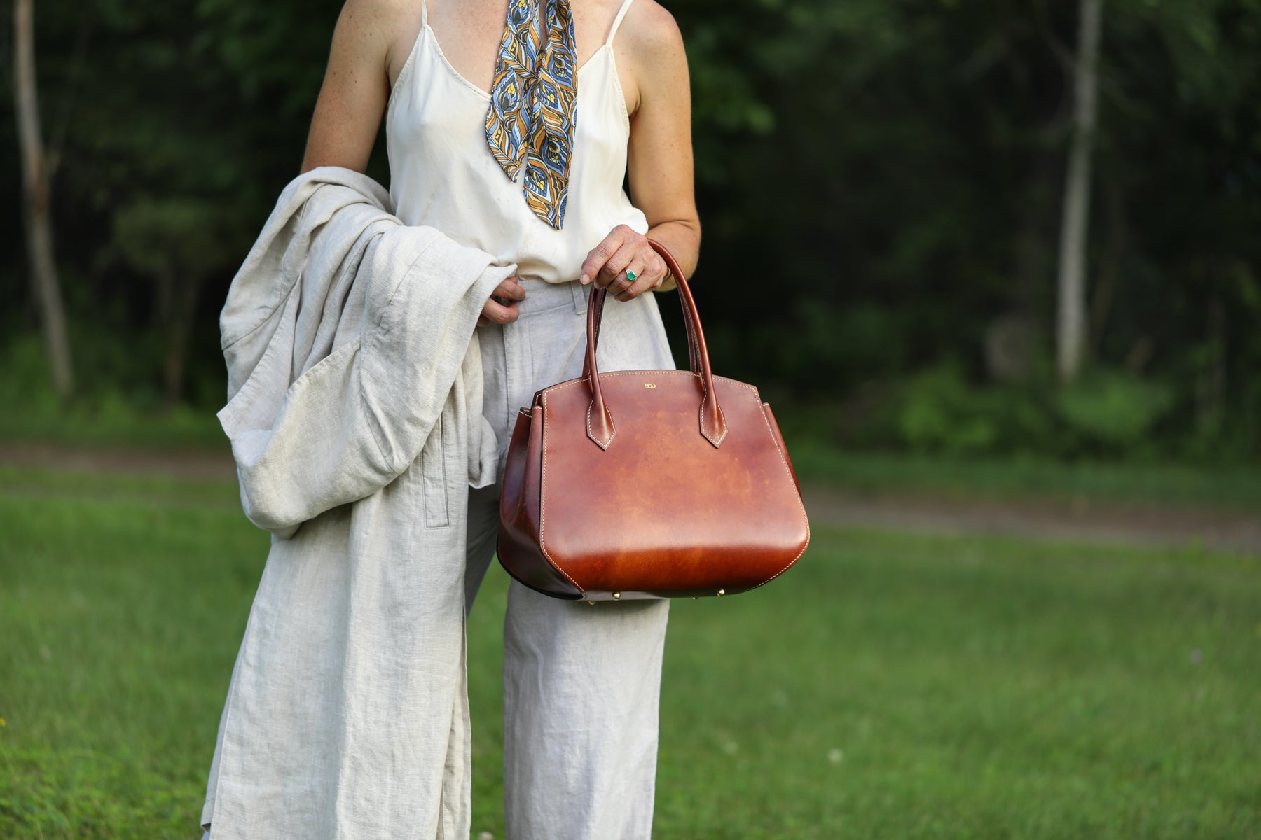luxury vachetta leather bag by LK
