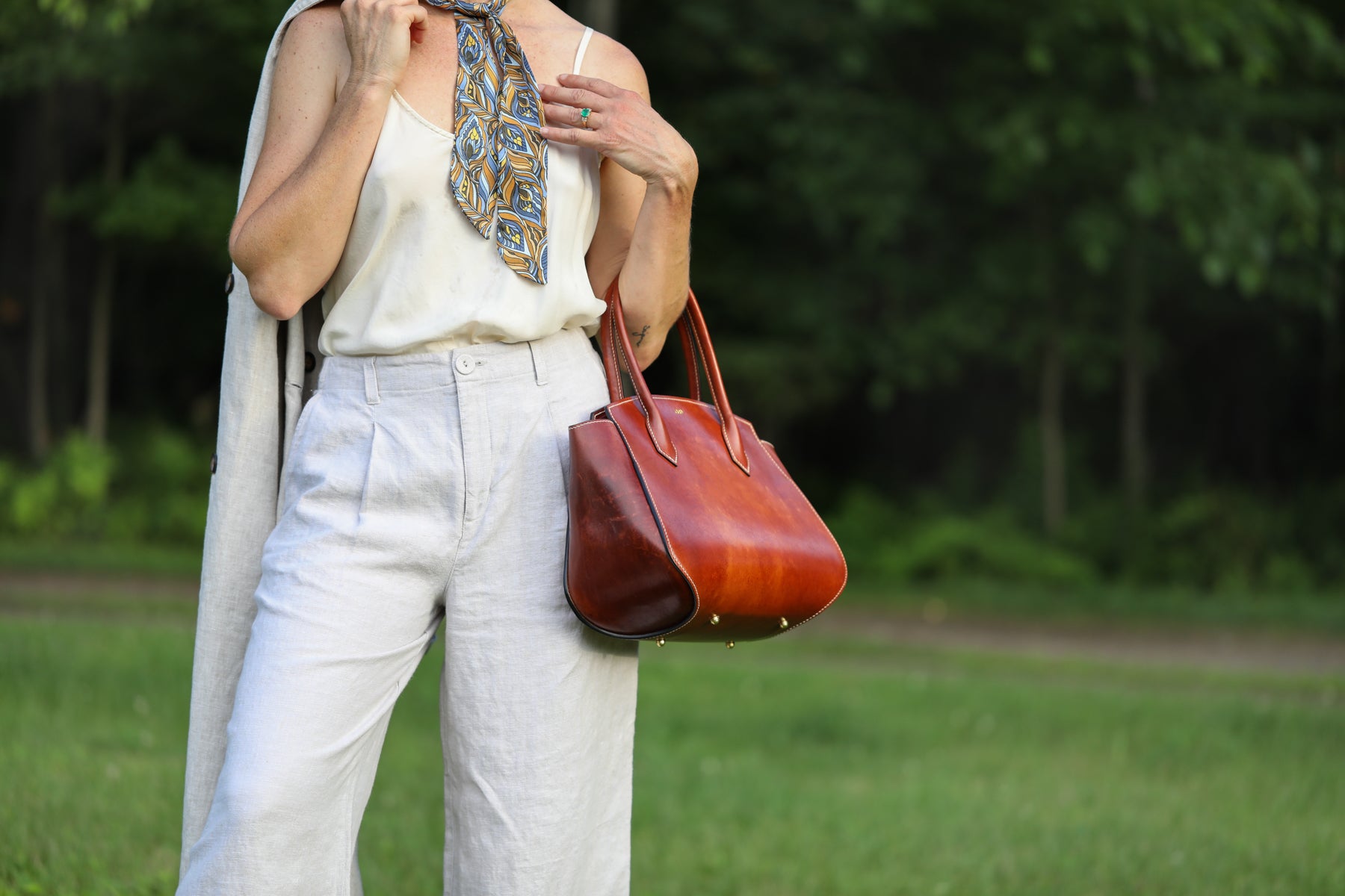 luxury vachetta leather bag by LK