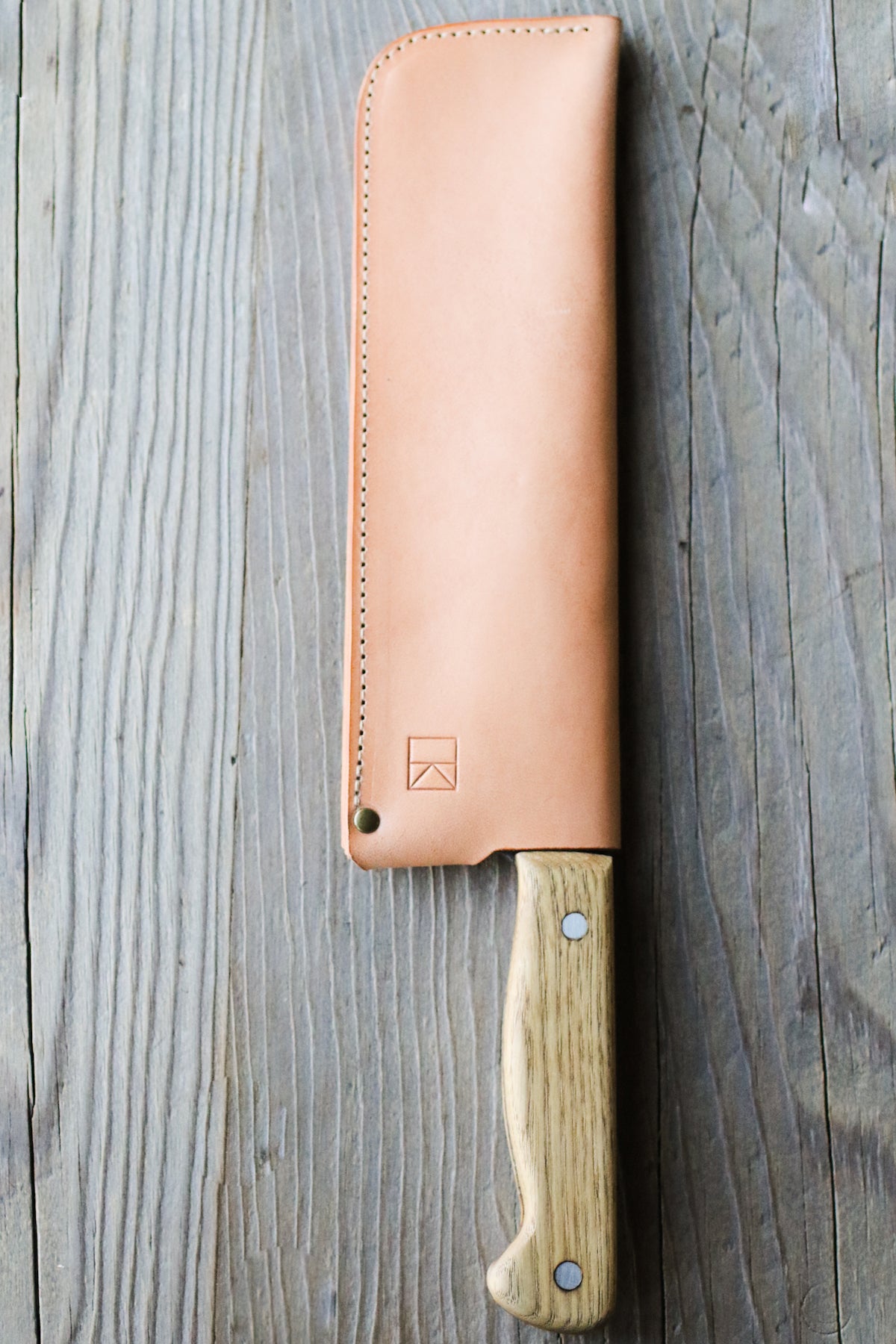 natural leather chef knife sheath