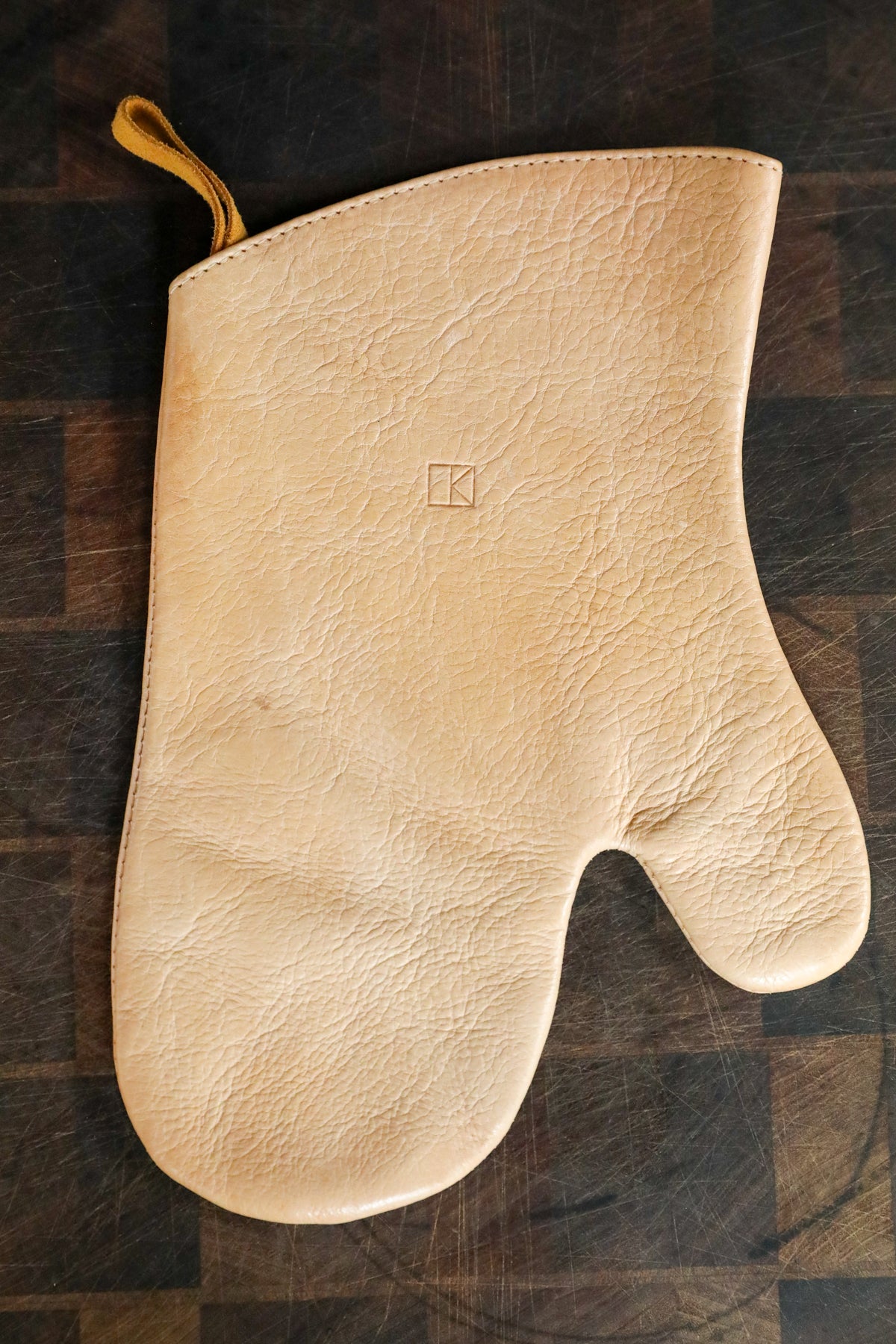 Lightweight Natural Leather Oven Miit (single mitt)