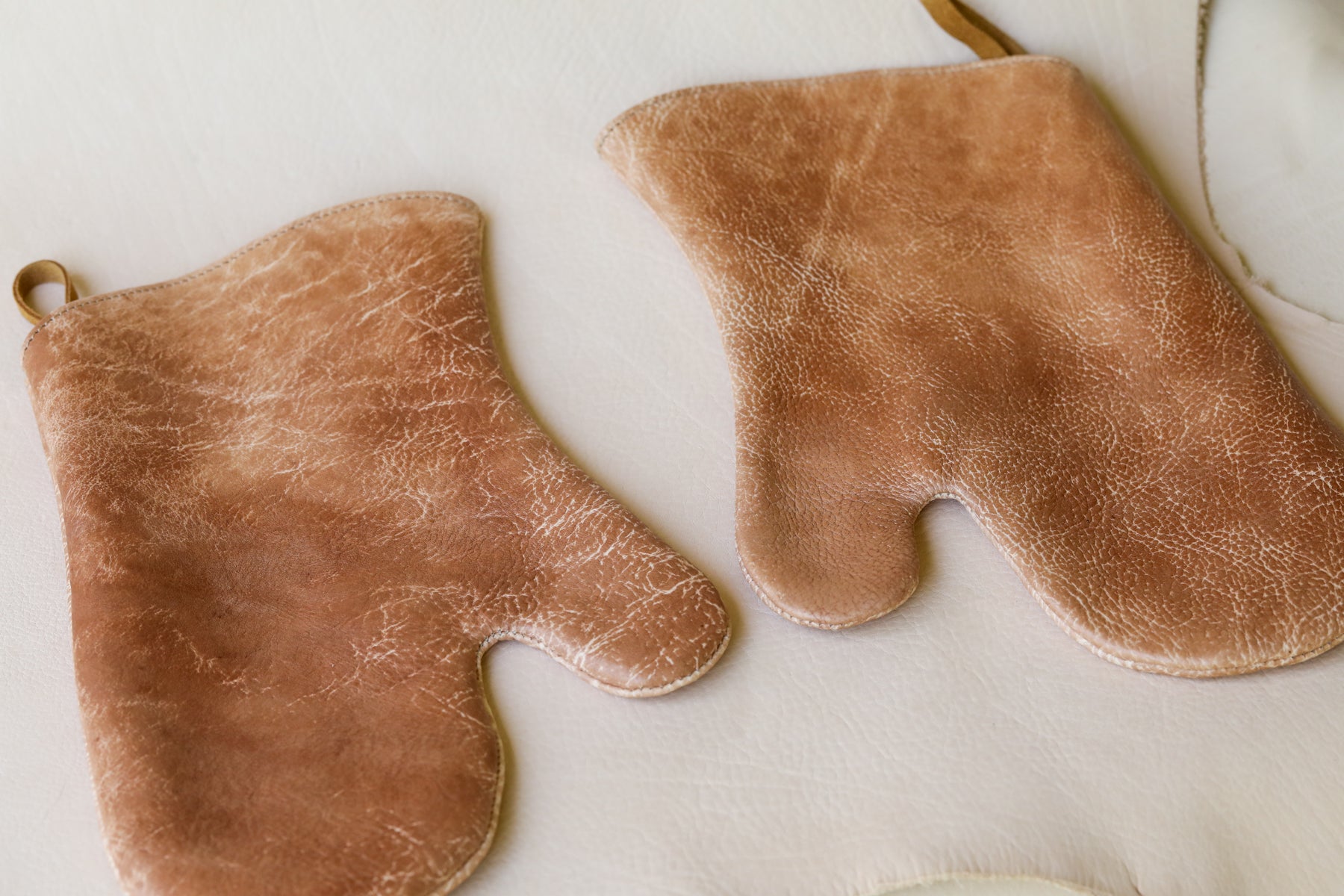 ready to ship. Light Timber Oven Mitt Pair