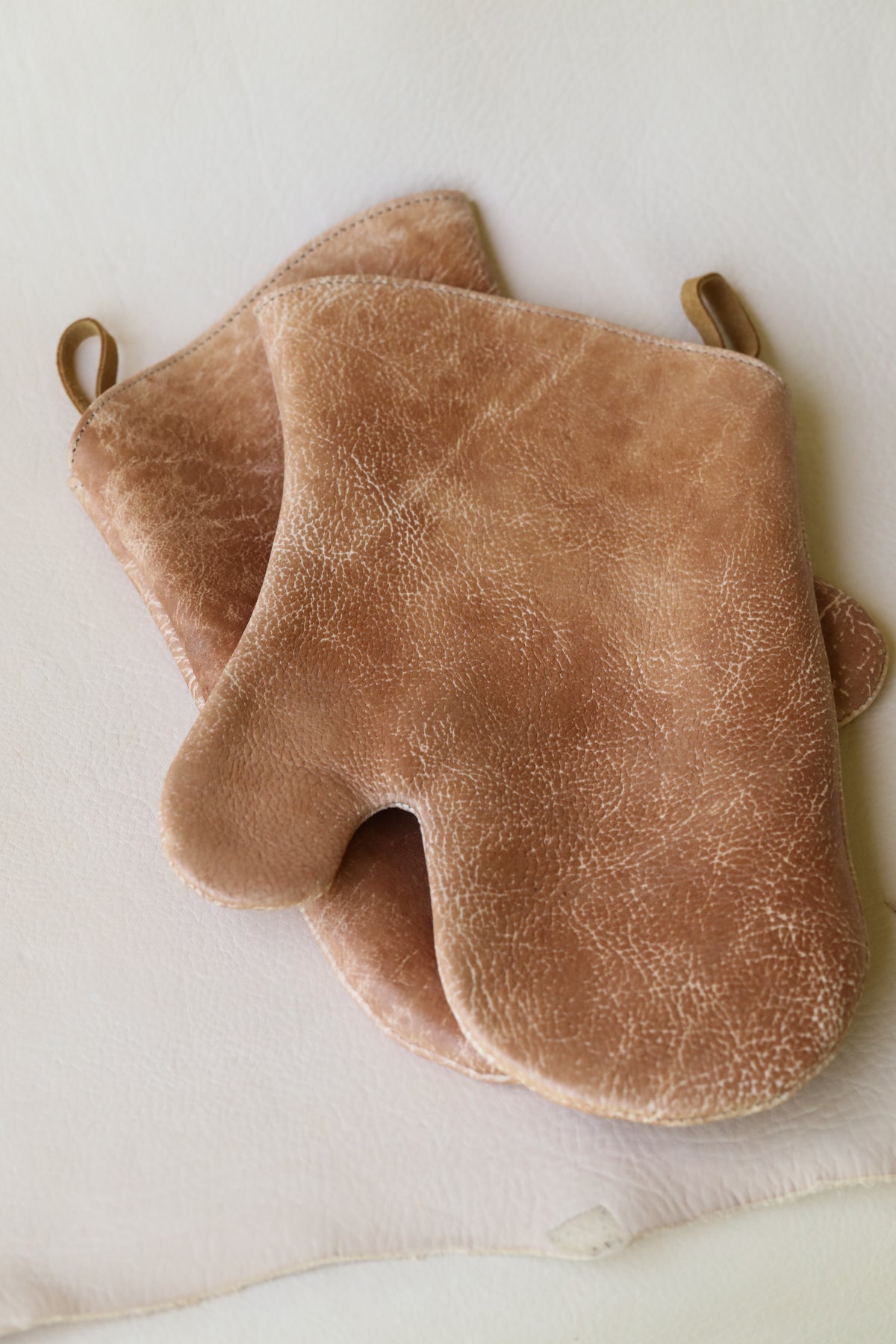 ready to ship. Light Timber Oven Mitt Pair