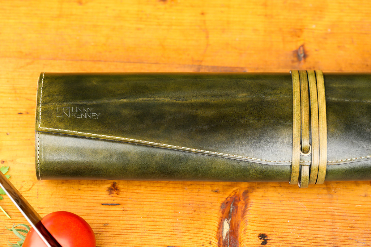 Signature Stain British Racing Green Italian leather Knife Wrap