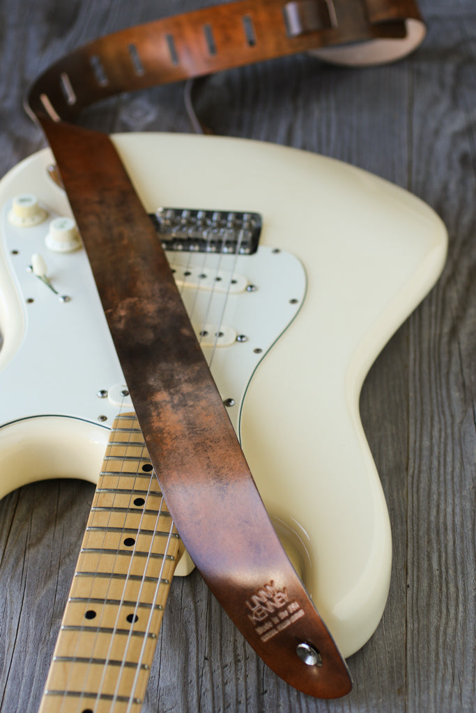Stormy Italian leather guitar strap