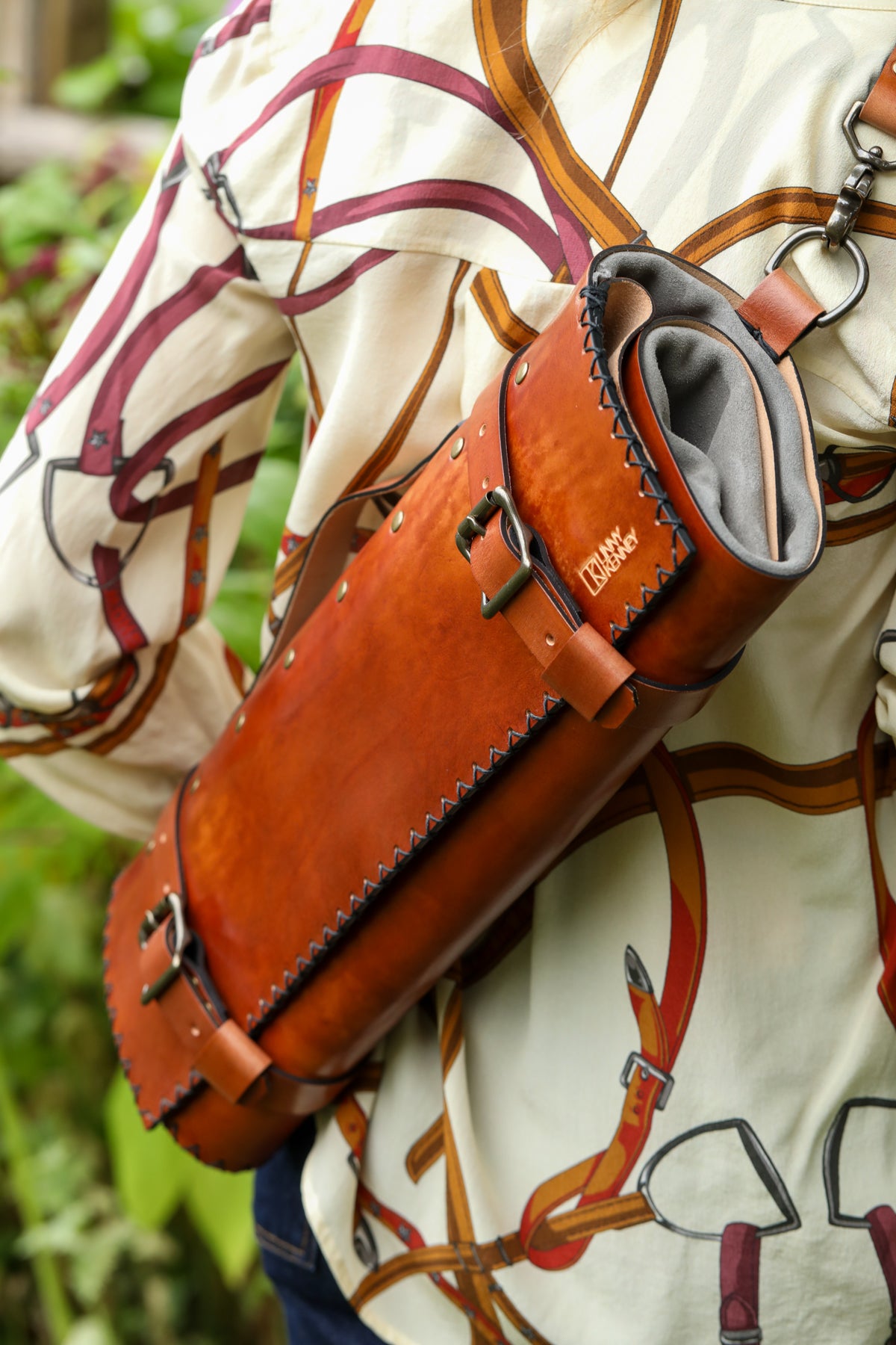 custom leather knife bag by Linny Kenney