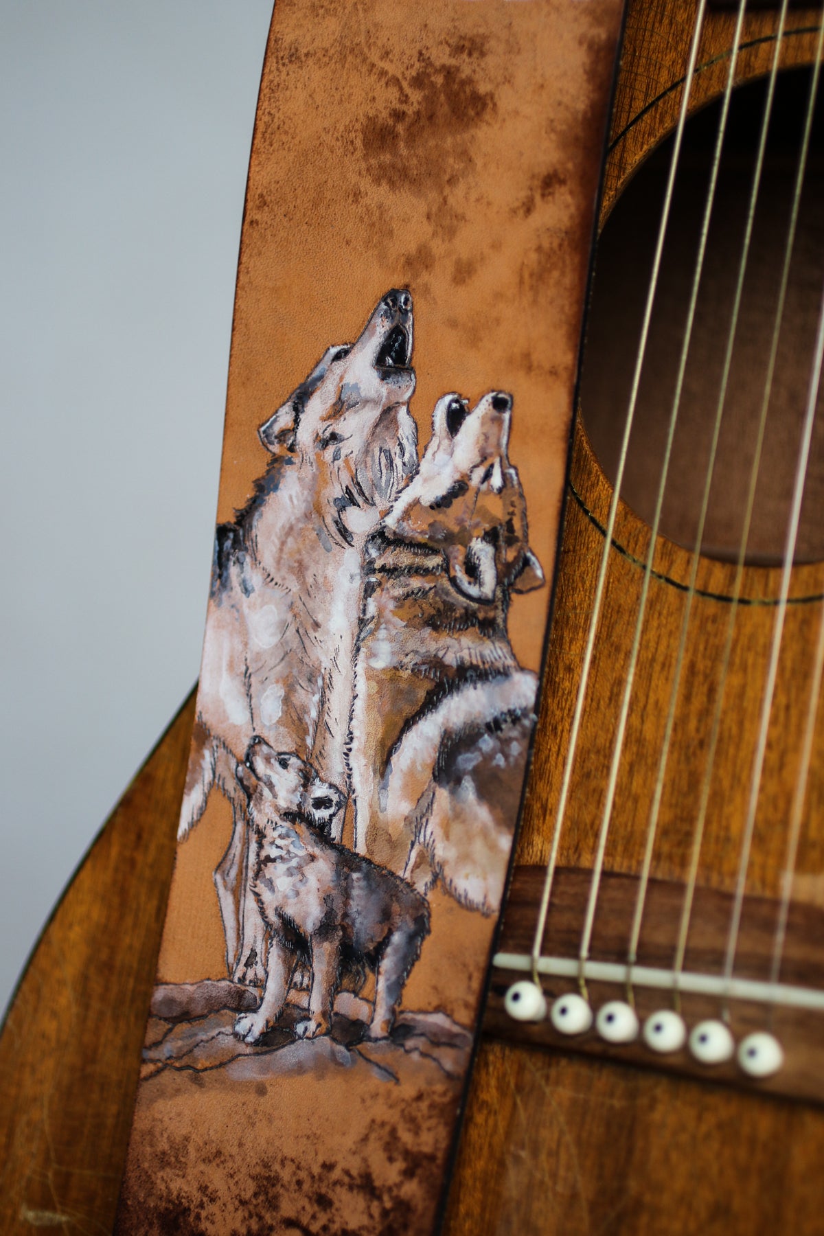 howling wolf family guitar strap