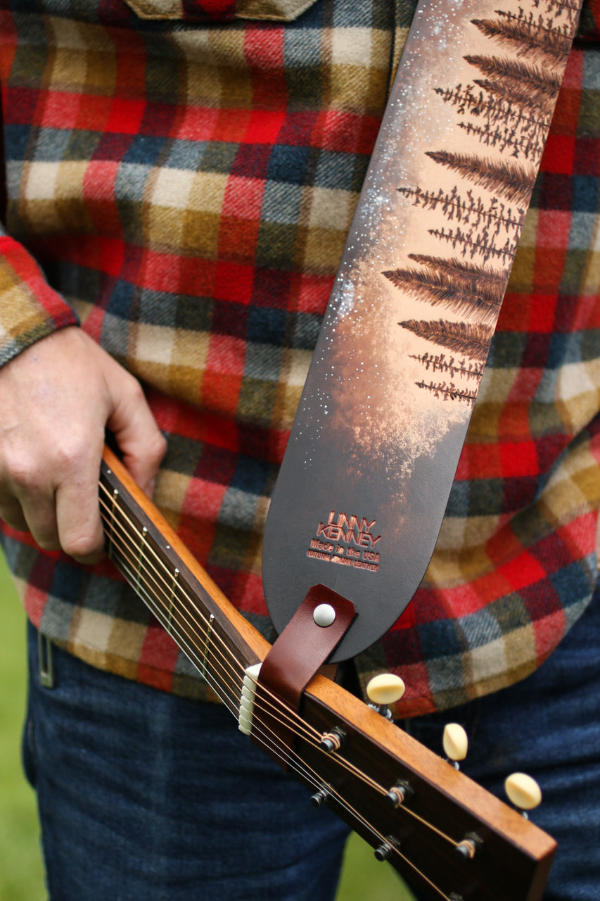 Italian Leather Acoustic Guitar Strap Adapter