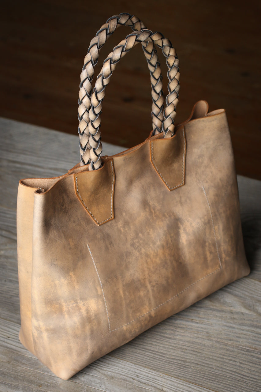 Braided Leather Handle Tote