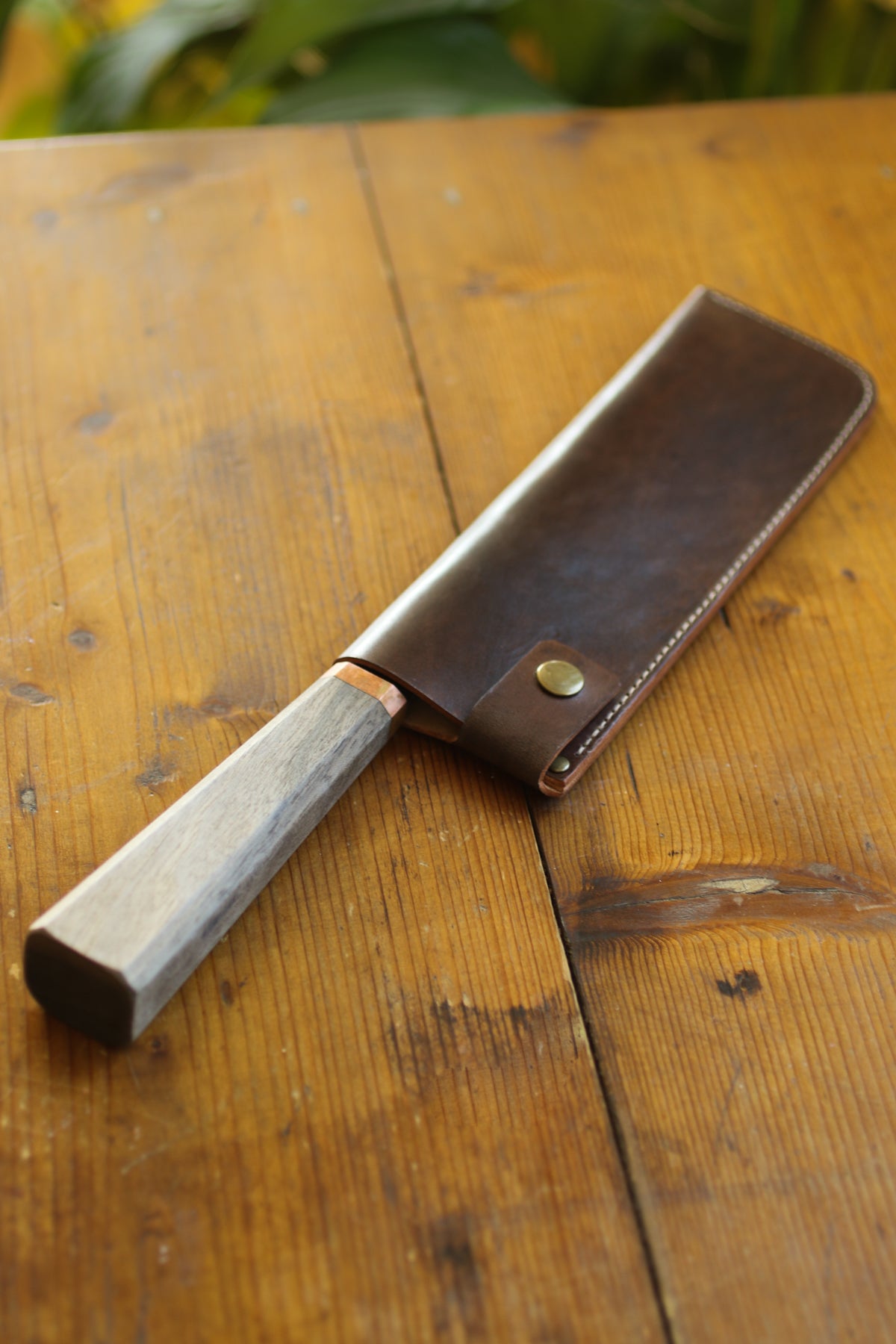 Walnut Italian Leather Knife Sheath | Linny Kenney