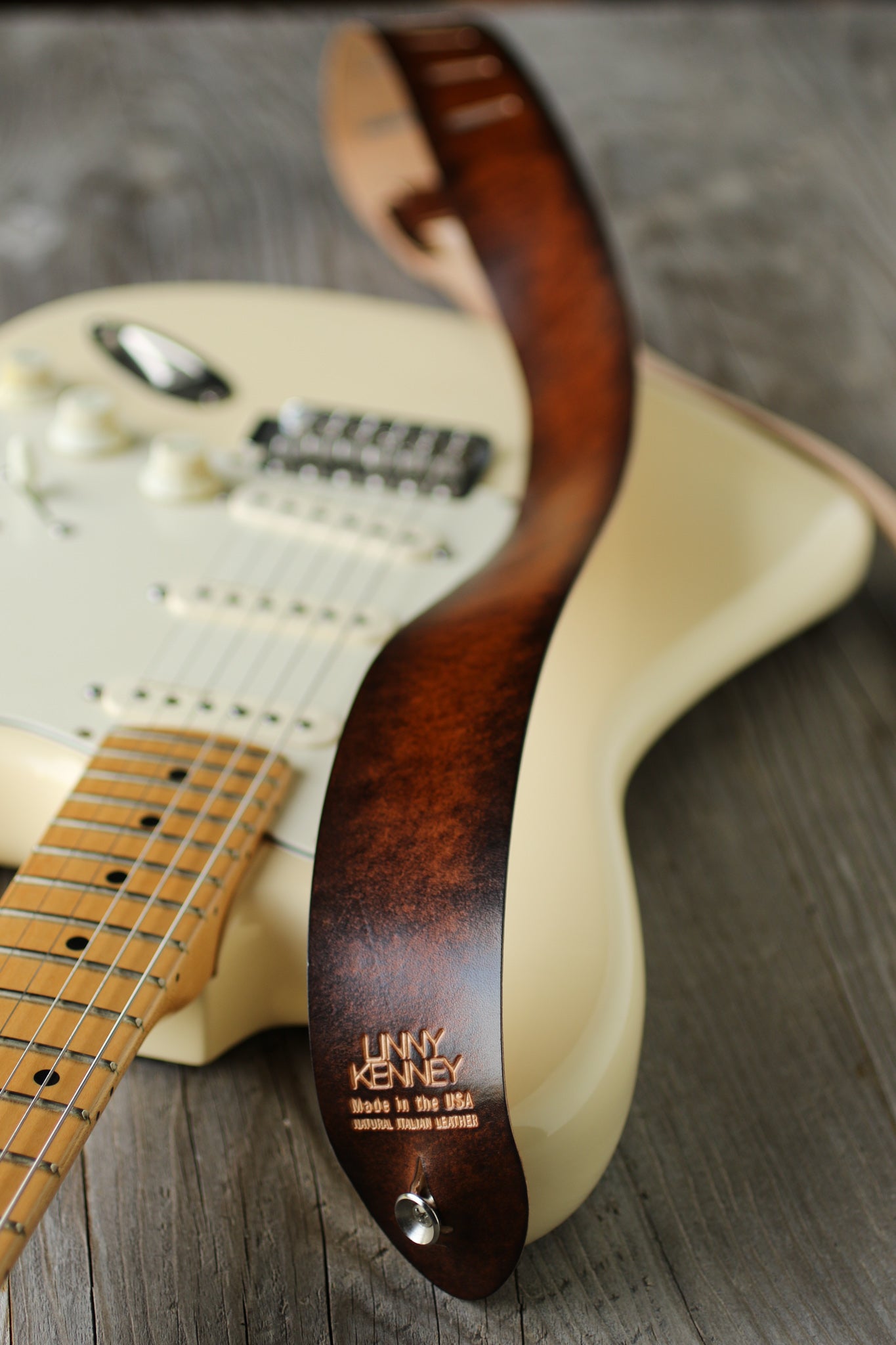 Old Timber Stain Guitar Strap narrow