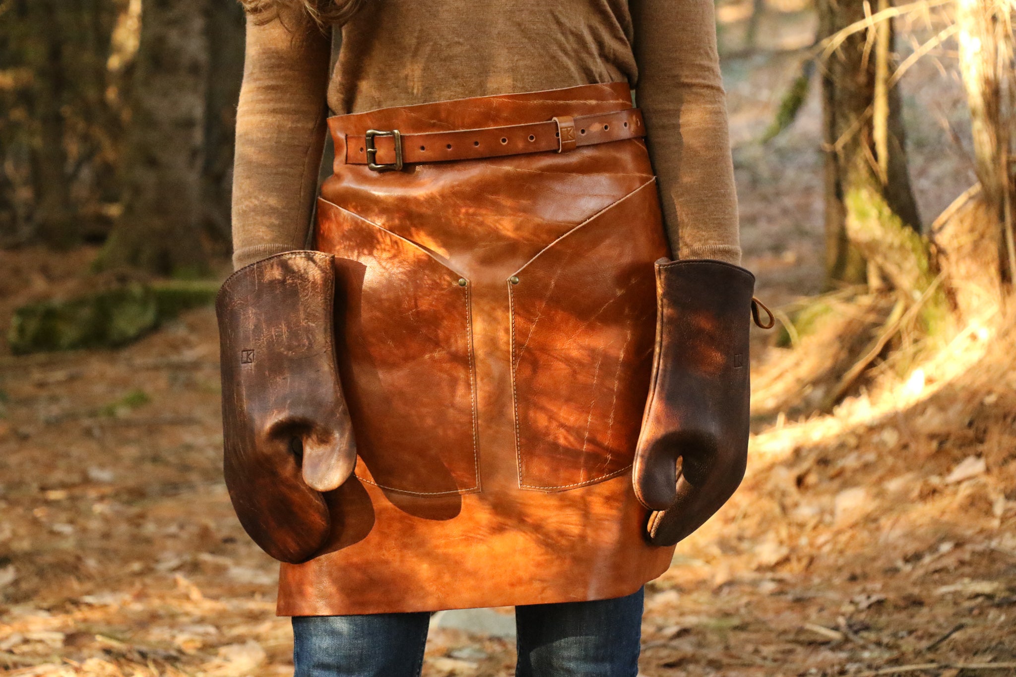 Timber Italian Leather Half Apron