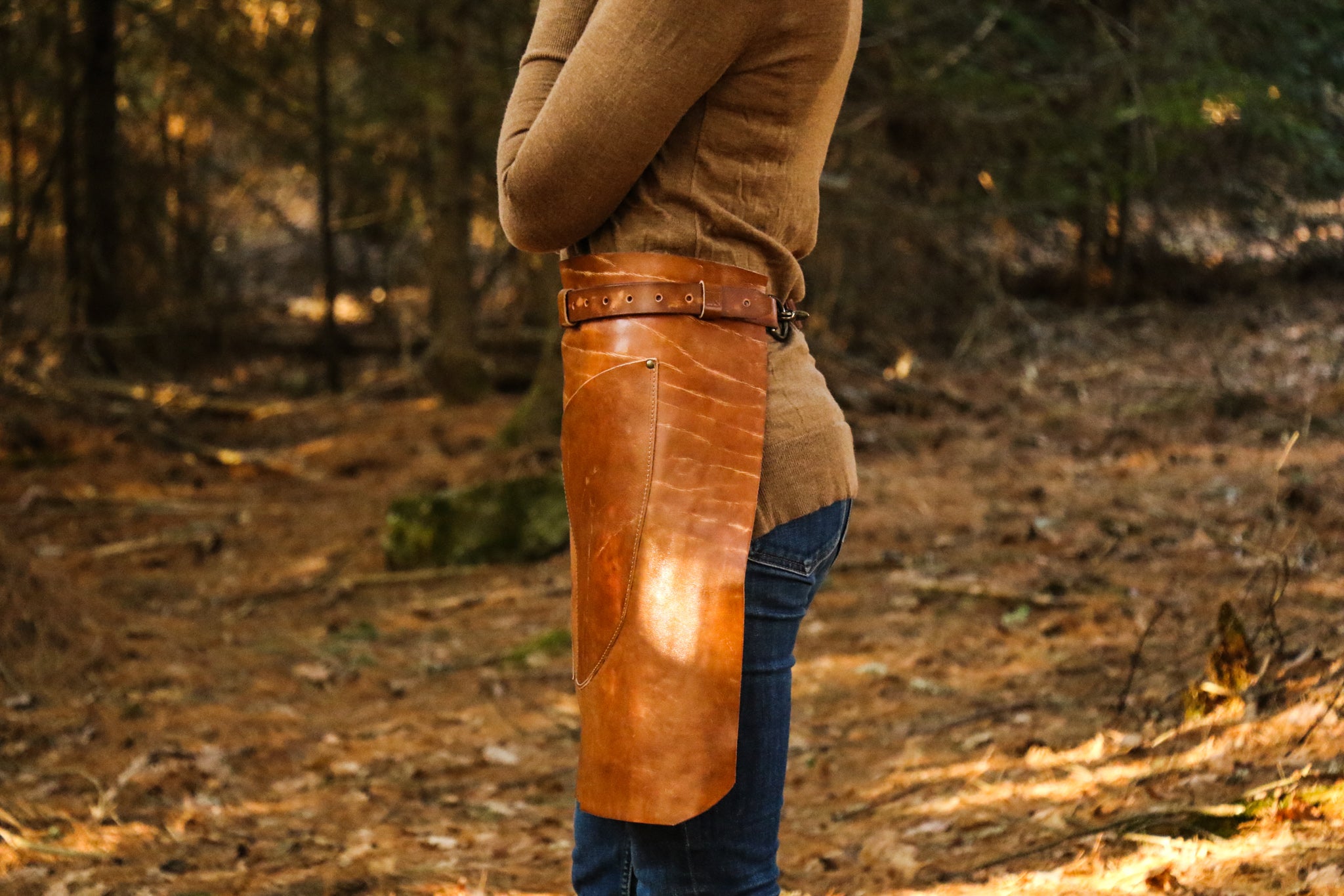 Timber Italian Leather Half Apron