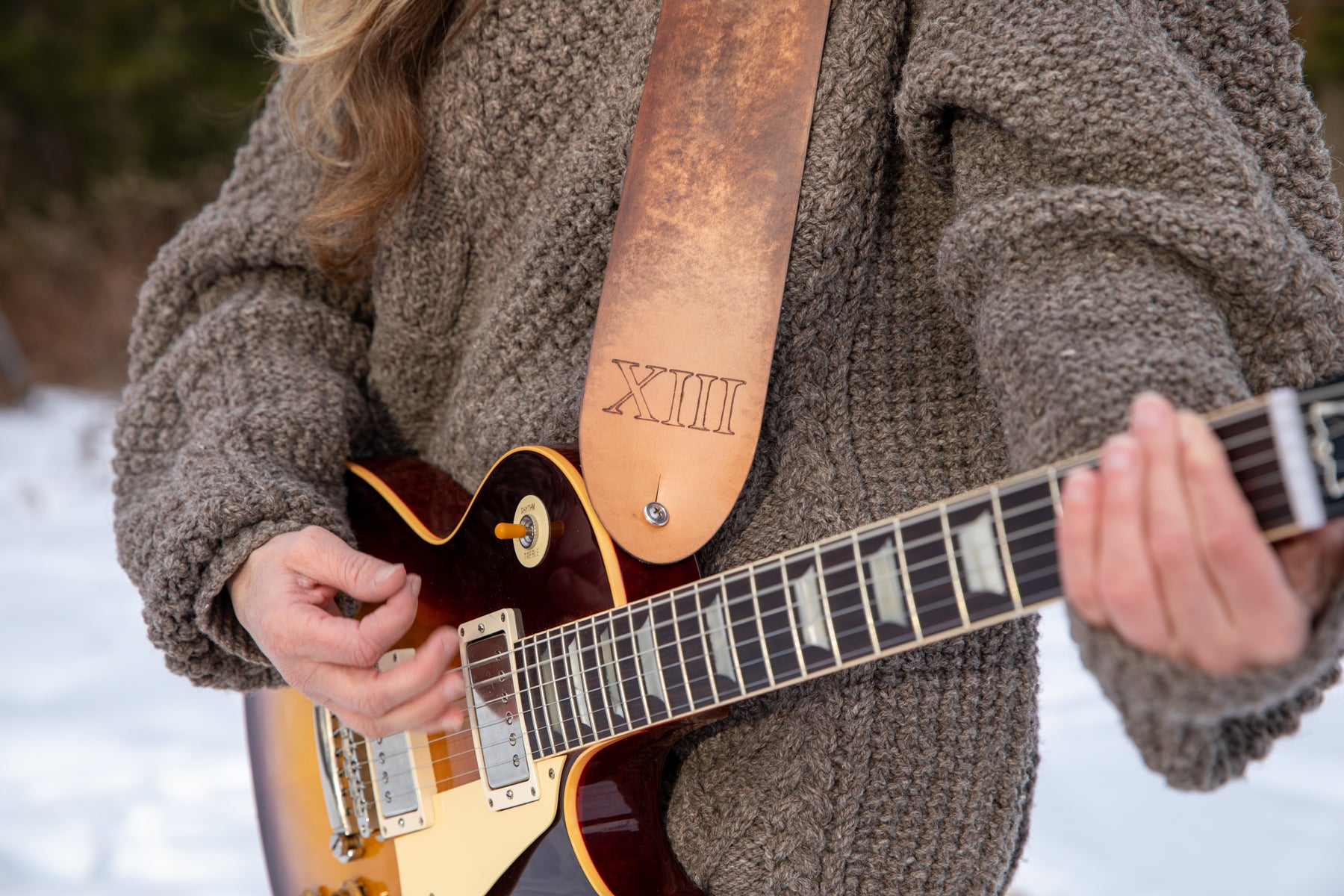 "13" Italian Leather Guitar Strap