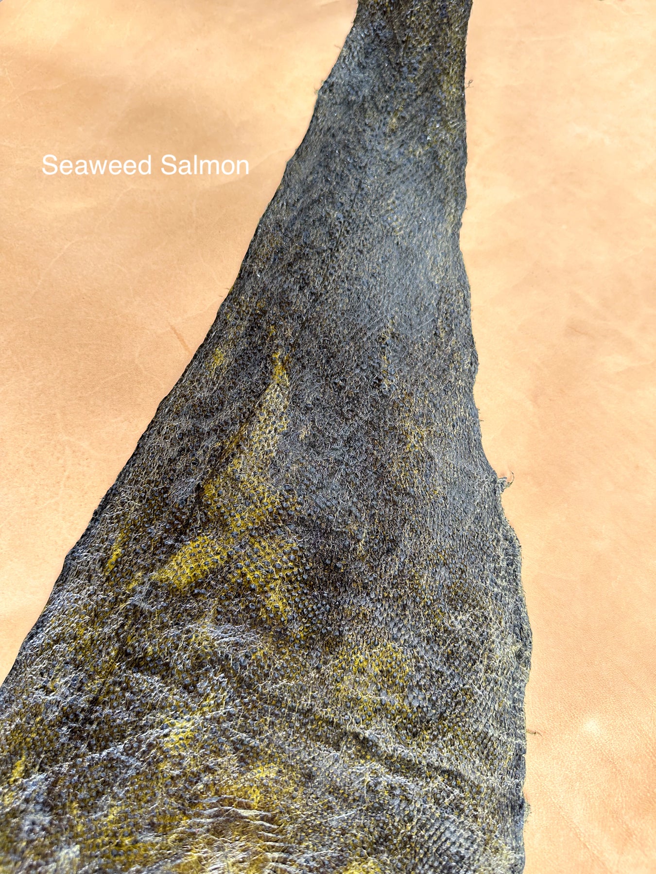 green salmon skin bag