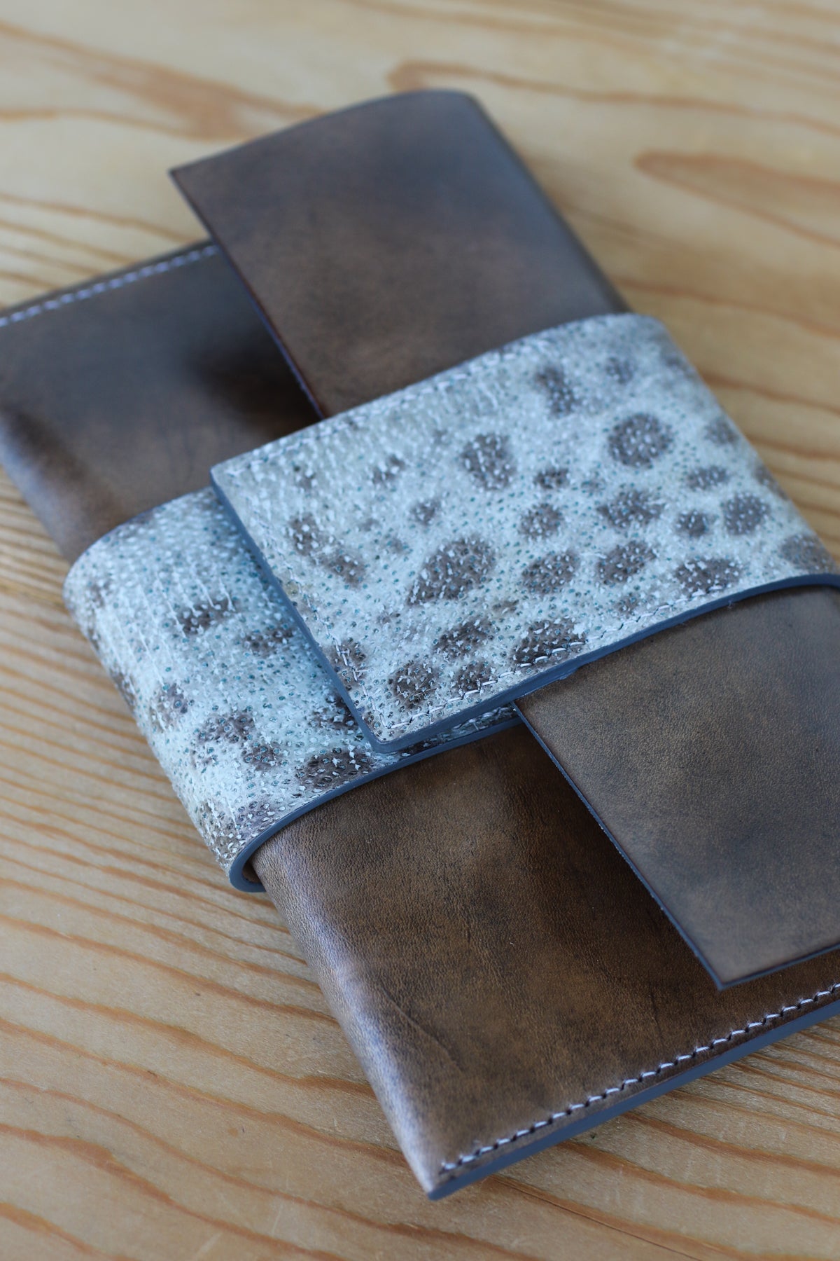 Wolffish and Italian Leather Clutch