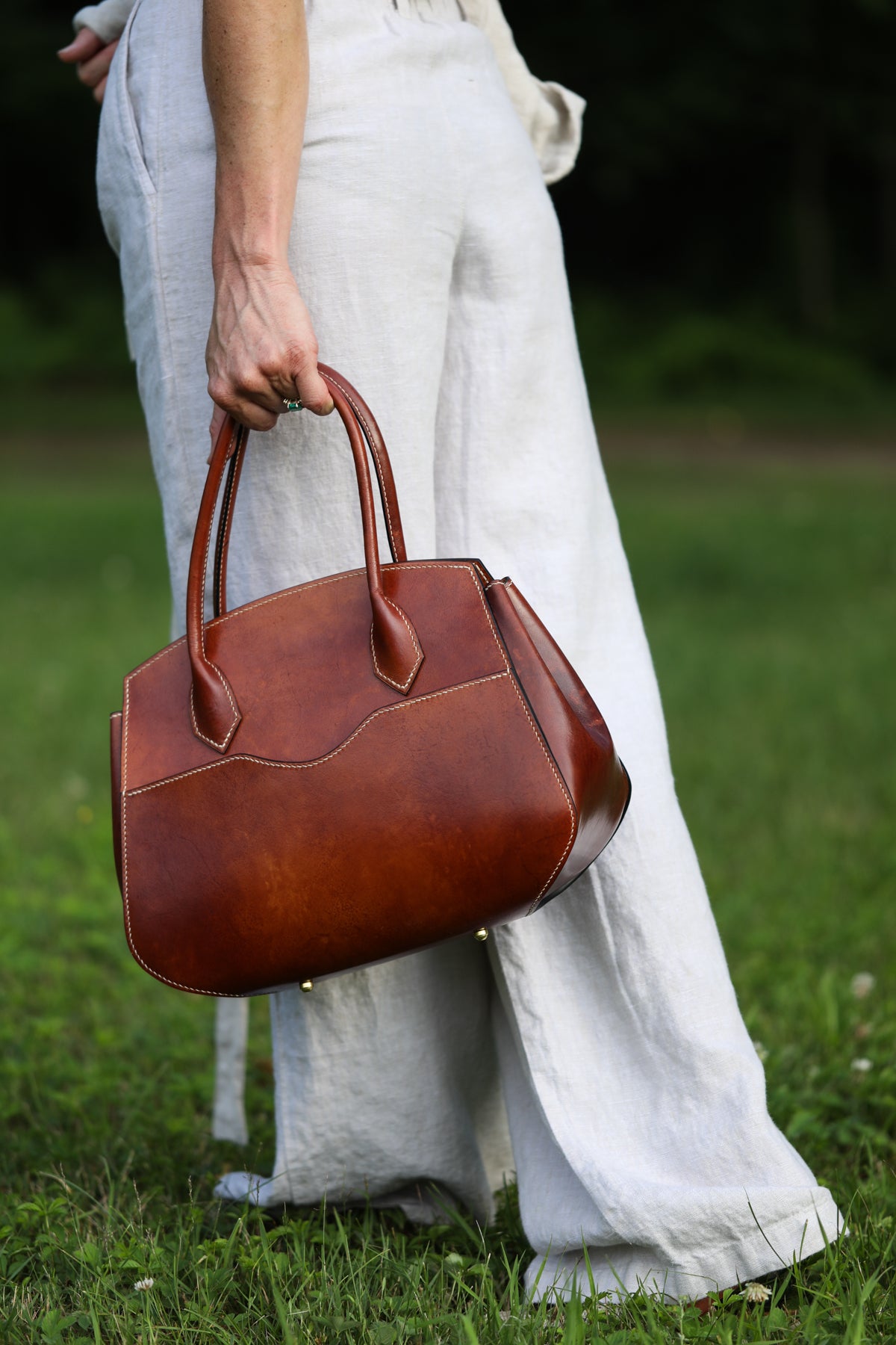 luxury vachetta leather bag by LK