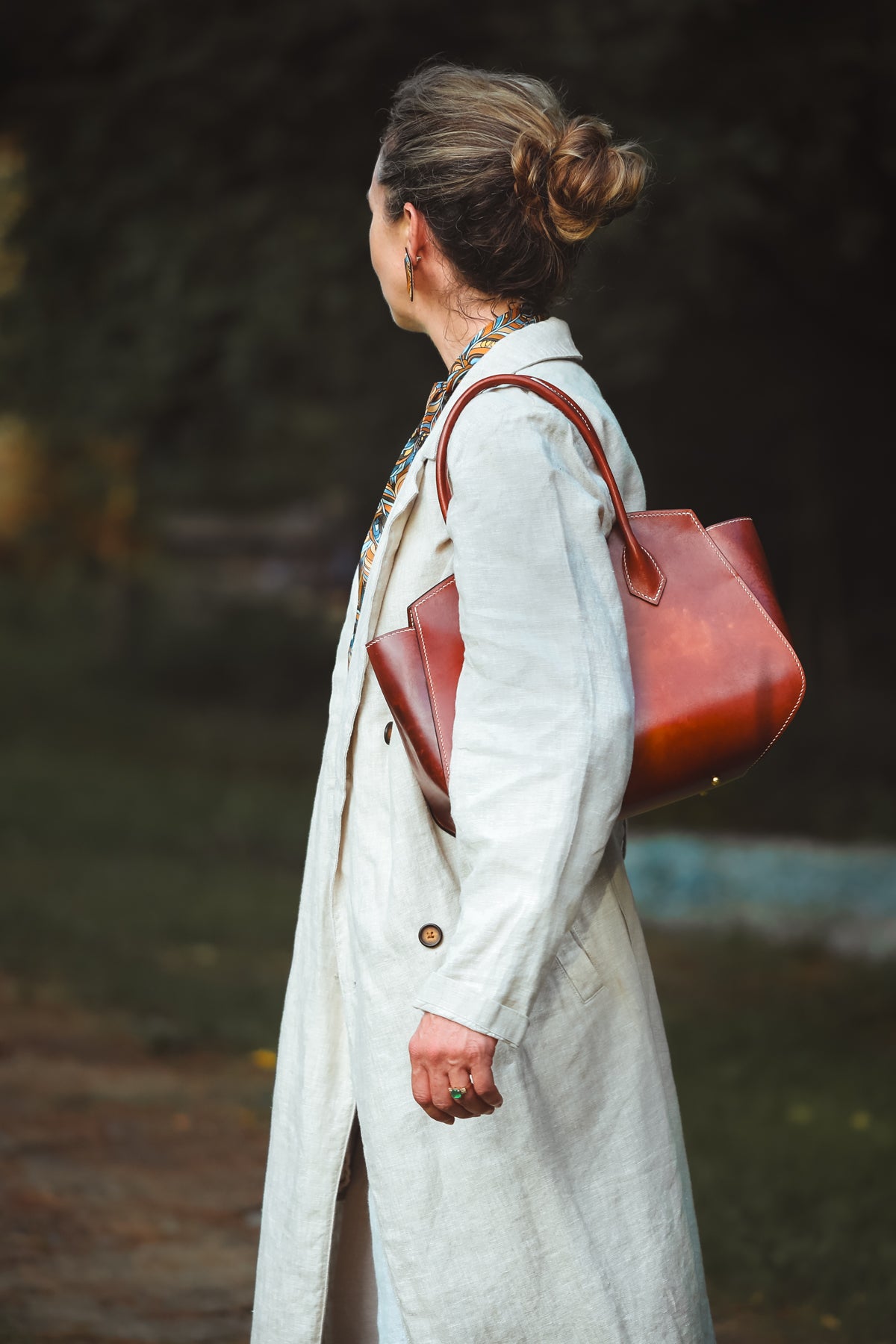 luxury vachetta leather bag by LK