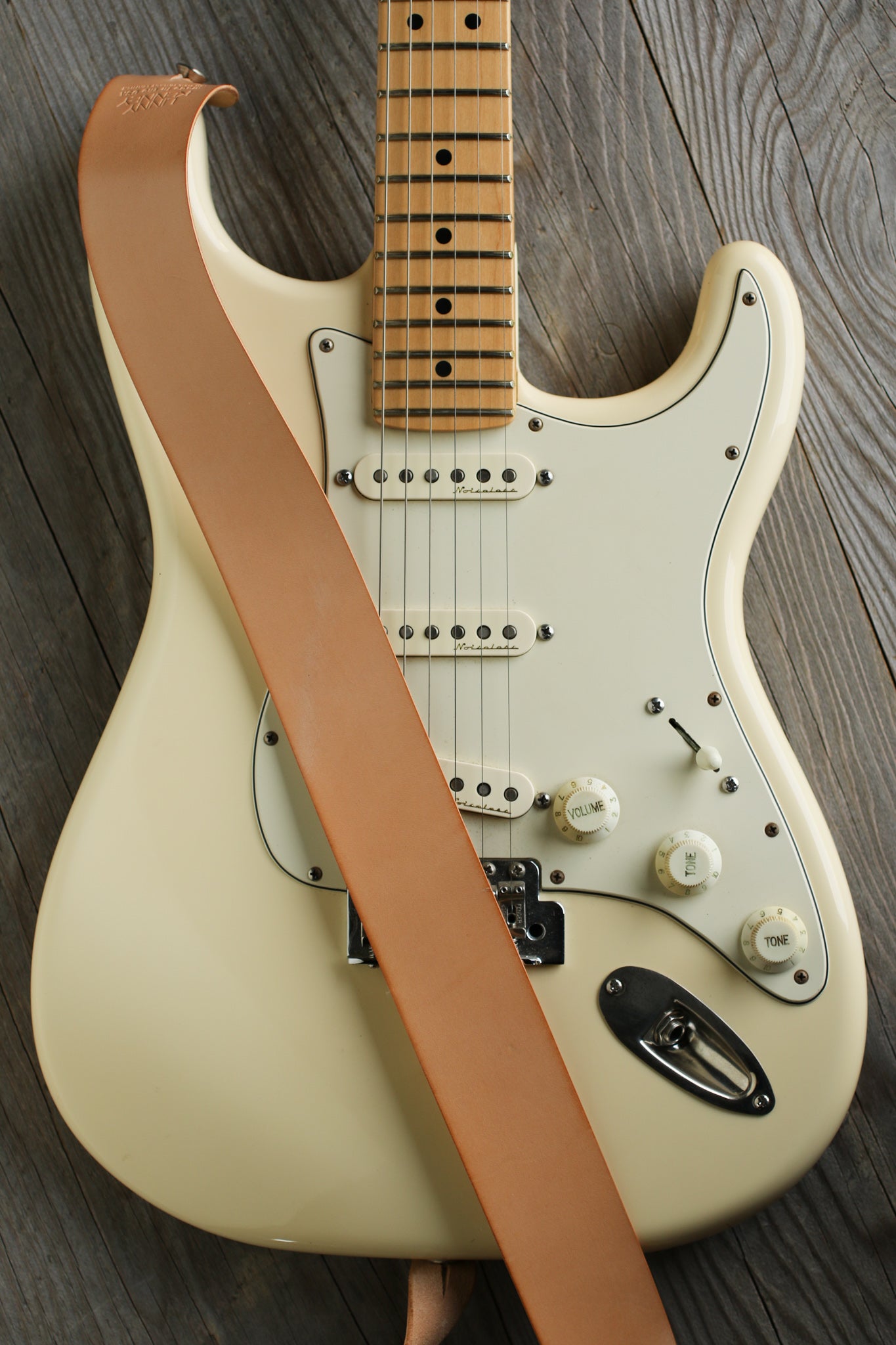 Natural Italian Leather Guitar Strap