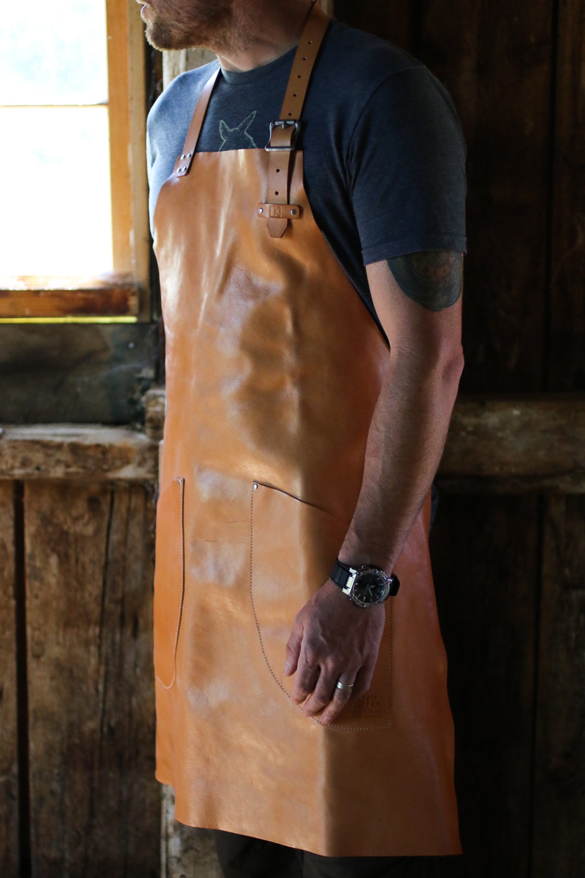Italian leather full apron