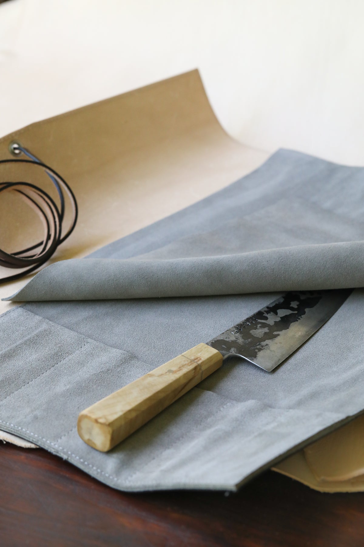 artisan Italian leather knife roll