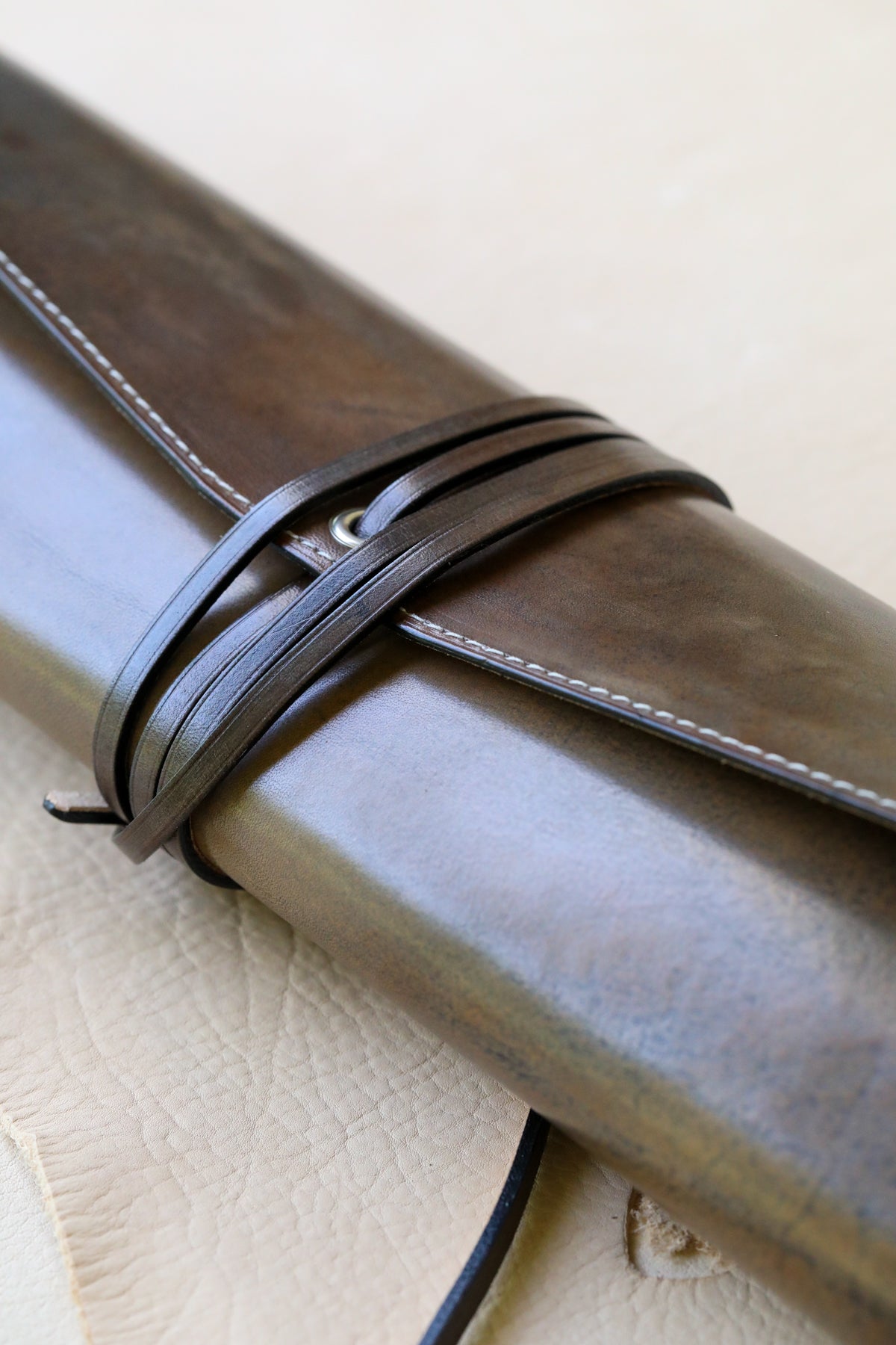 artisan Italian leather knife roll