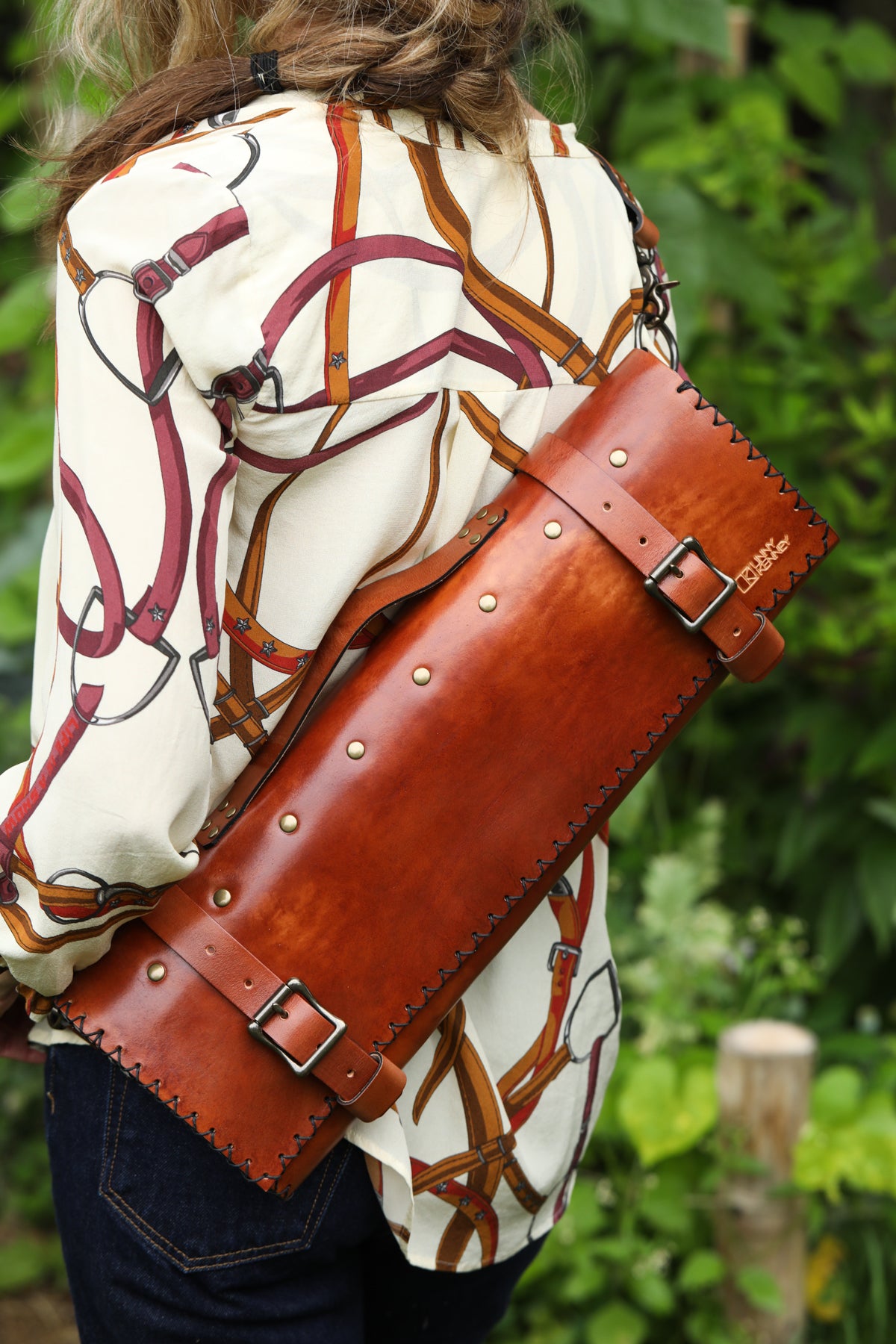 custom leather knife bag by Linny Kenney